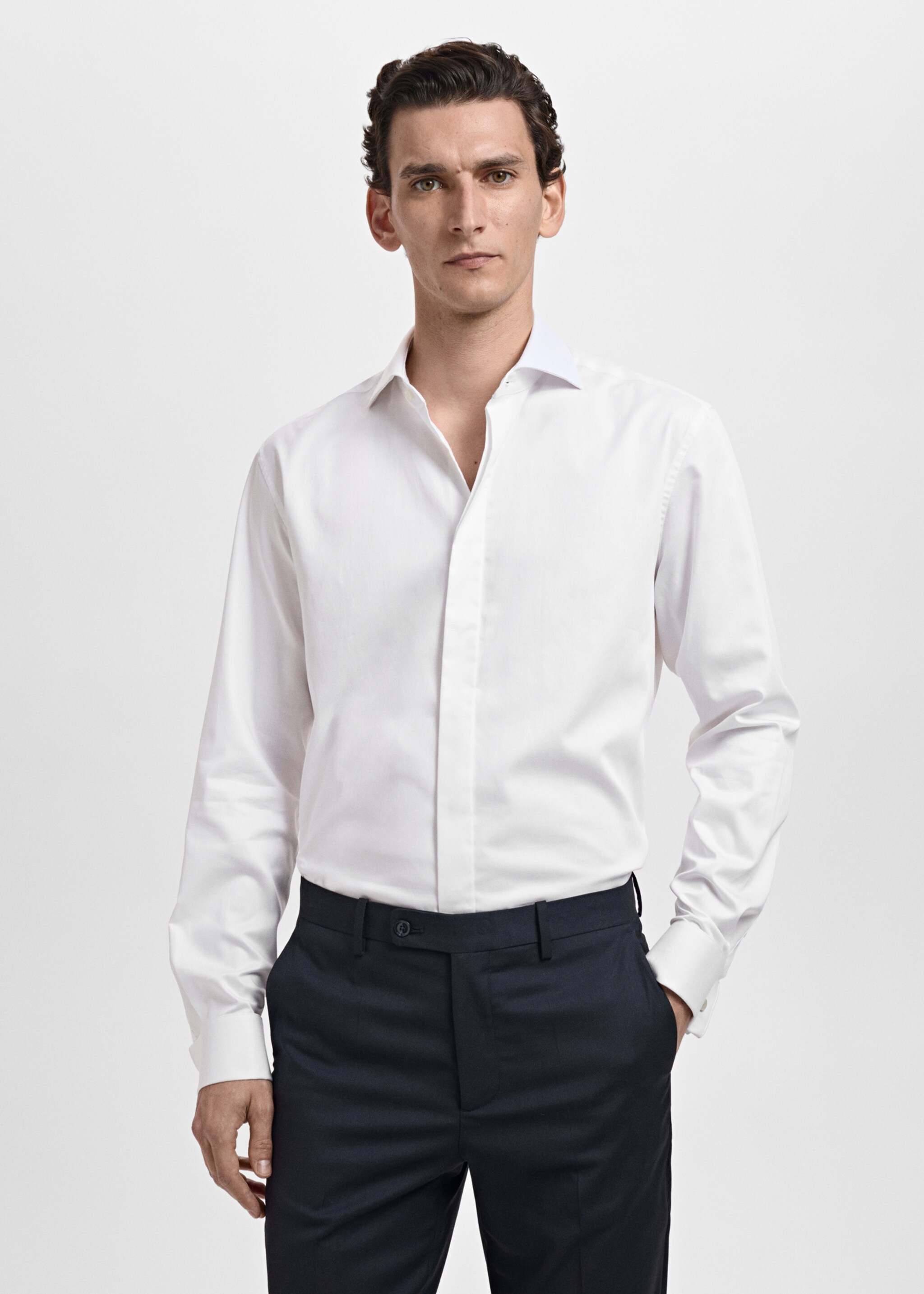 100% cotton slim-fit suit shirt - Medium plane