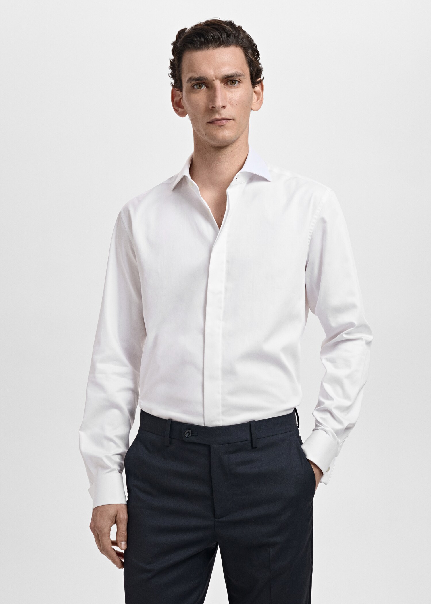 100% cotton slim-fit suit shirt - Medium plane