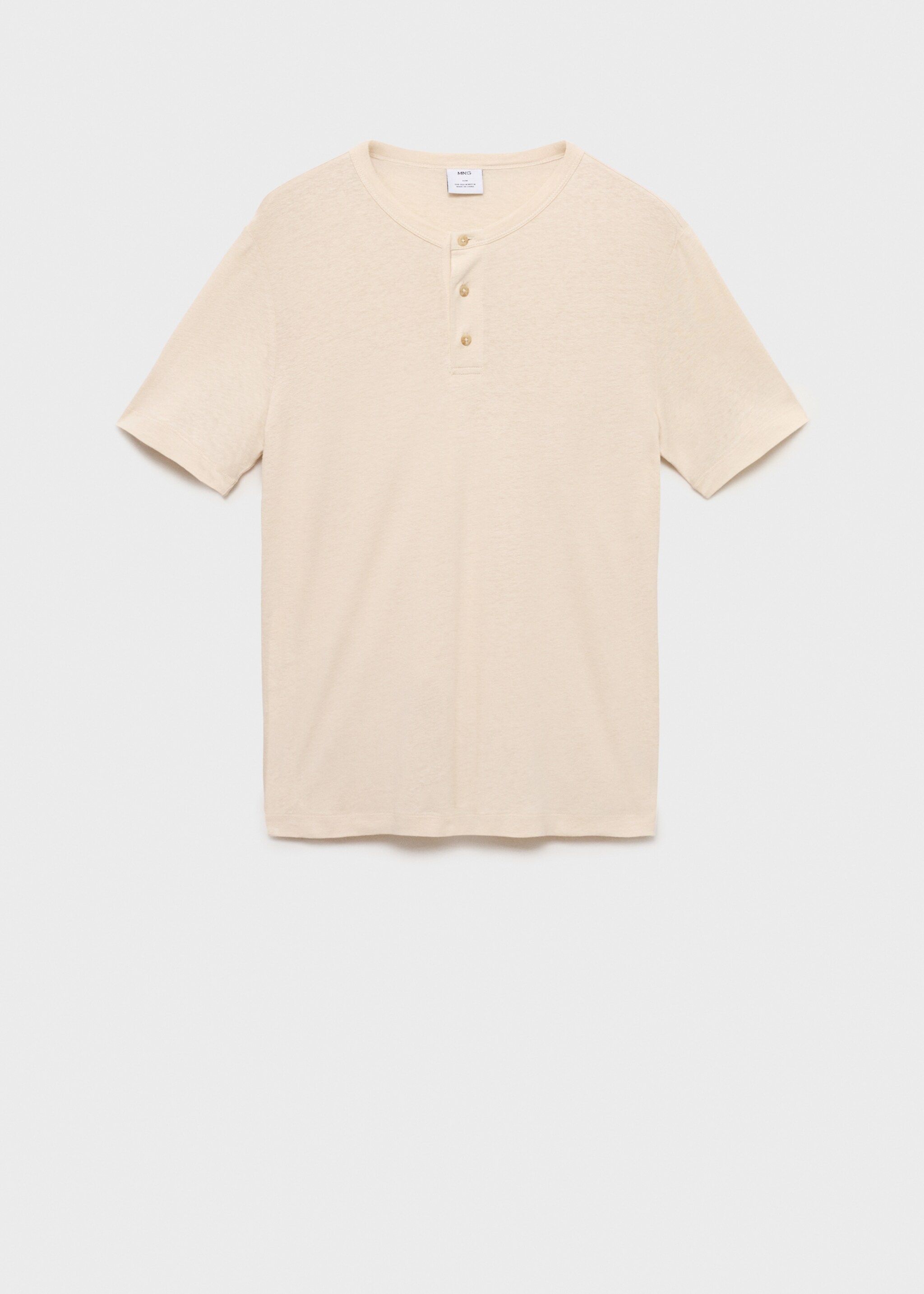 Button linen blend T-shirt - Article without model
