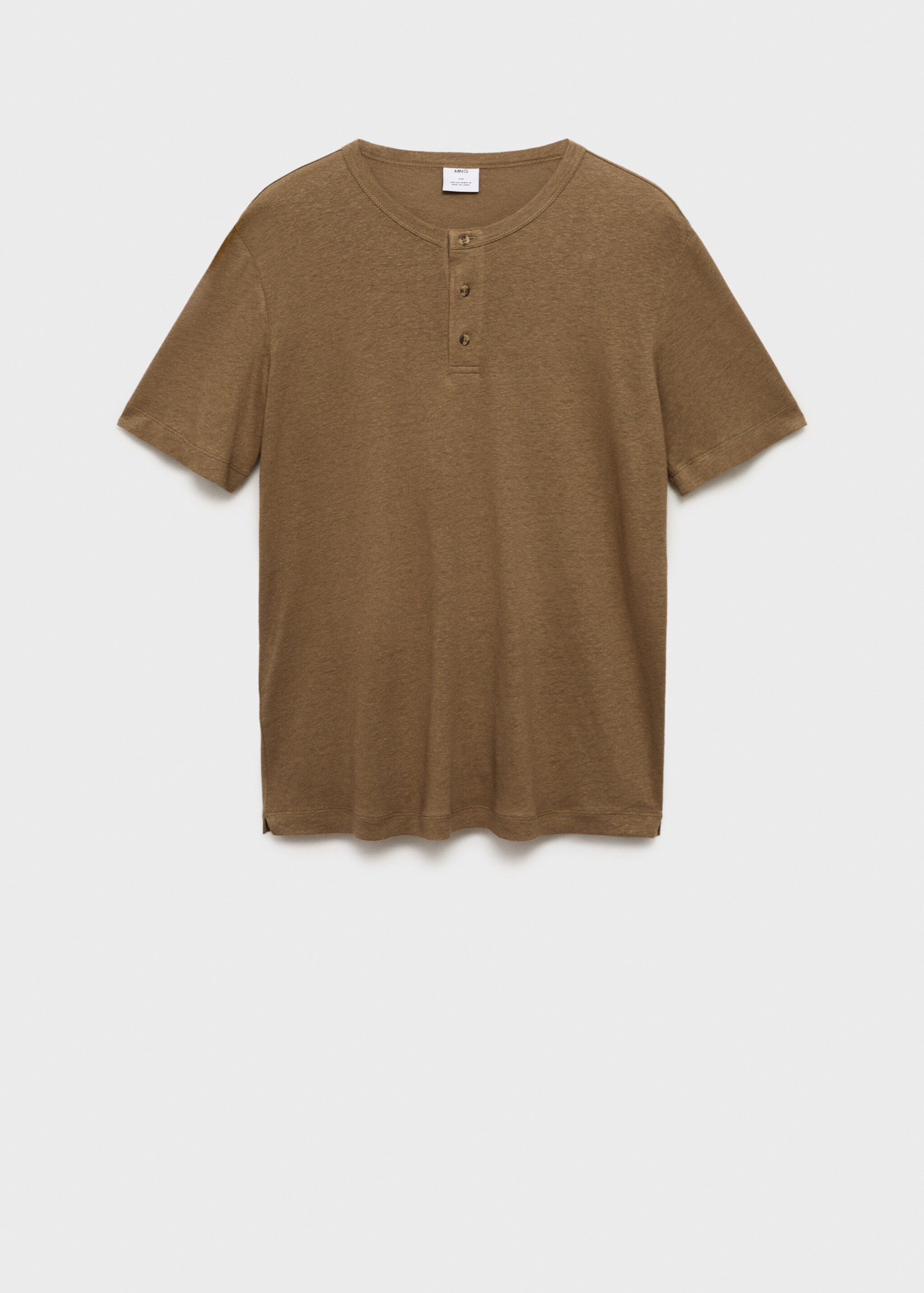 Button linen blend T-shirt - Article without model