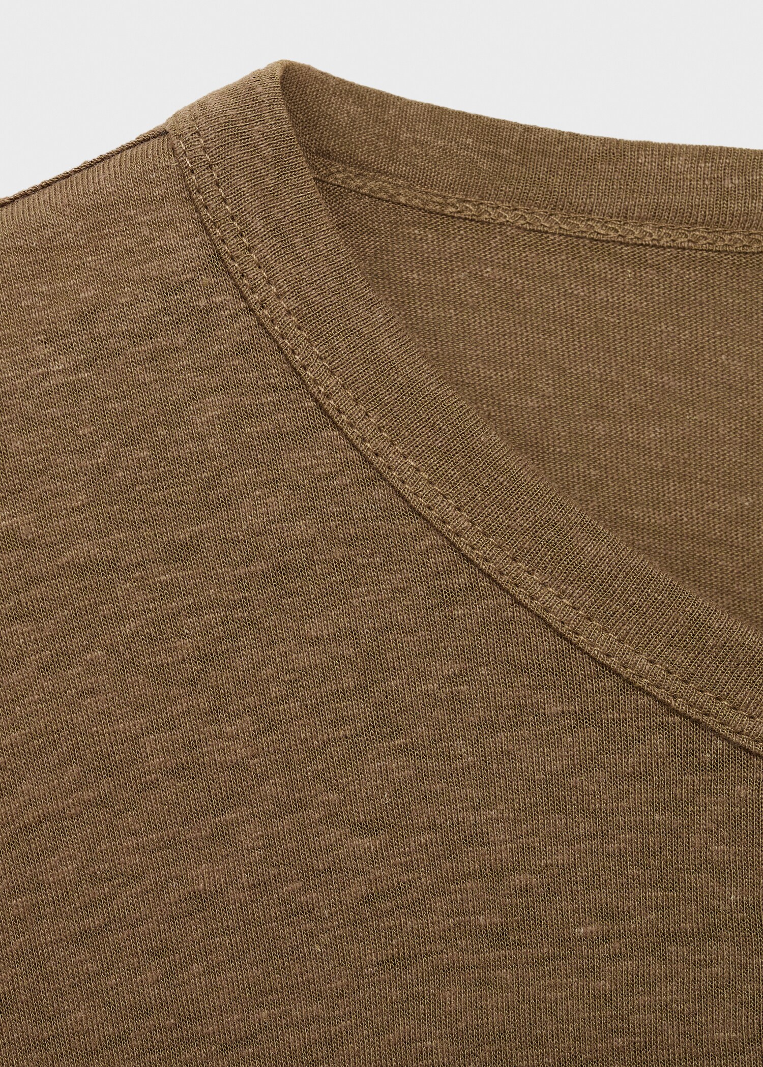 Button linen blend T-shirt - Details of the article 0