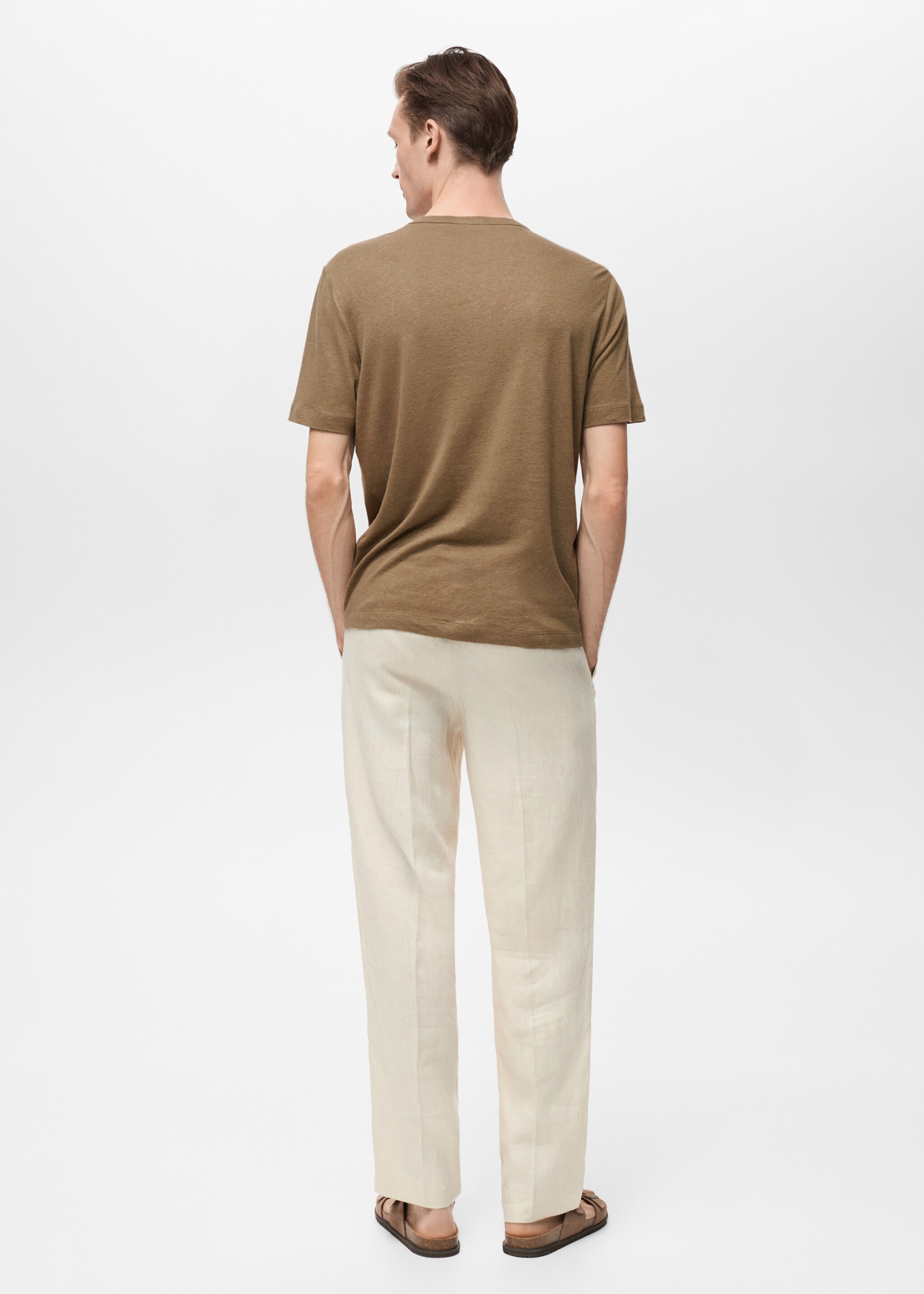 Button linen blend T-shirt - Reverse of the article
