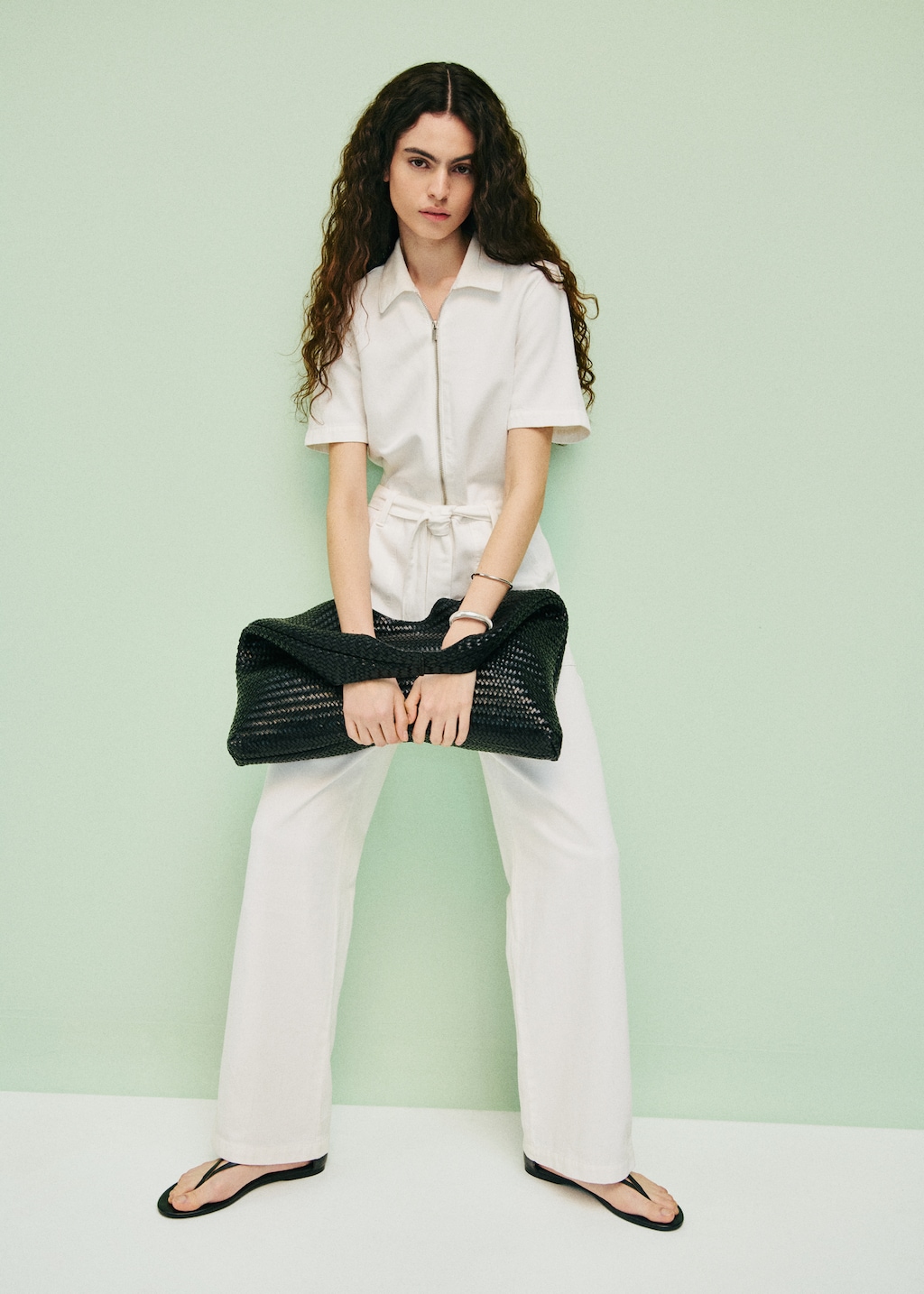Mango Denim jumpsuit belt thumbnail
