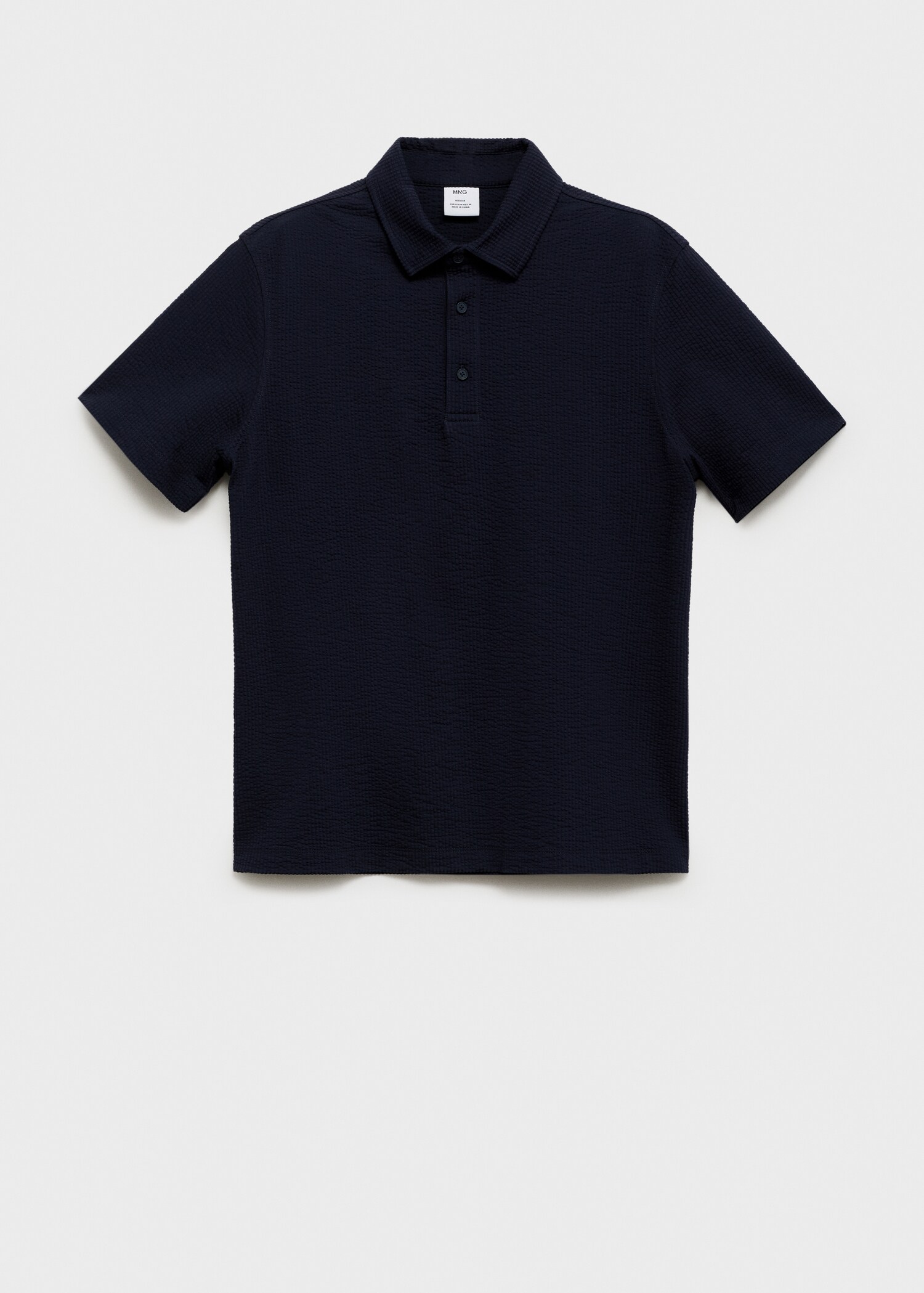 泡泡纱棉质 polo 衫 - null