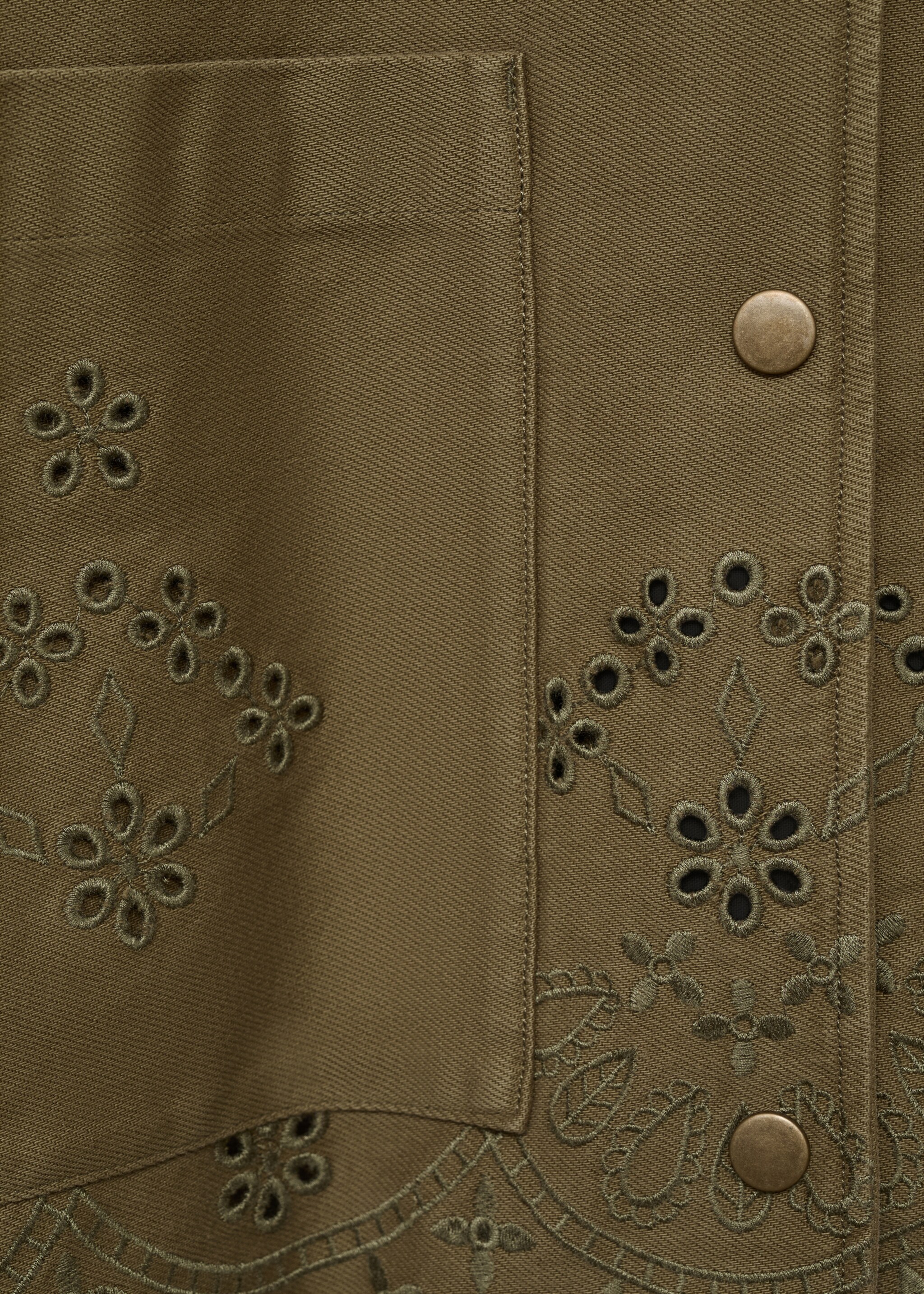 Cotton overshirt with openwork details - Details of the article 0
