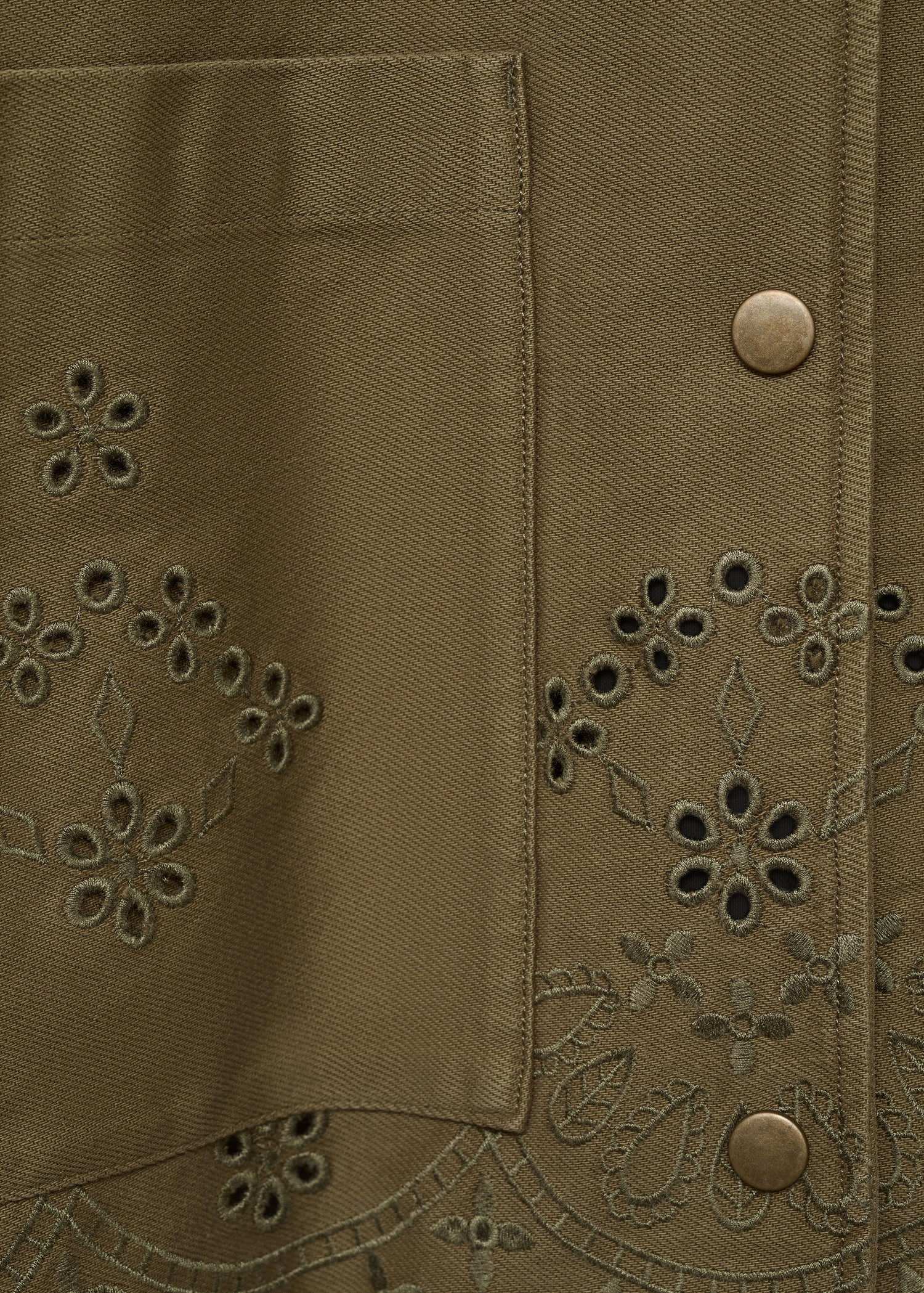 Cotton overshirt with openwork details - Details of the article 0