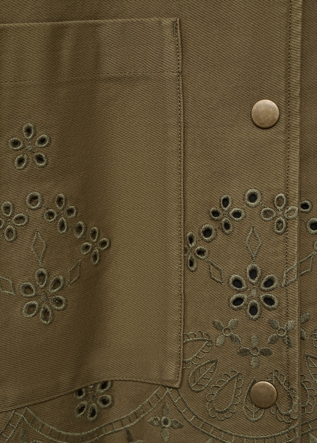 Cotton overshirt with lace detail