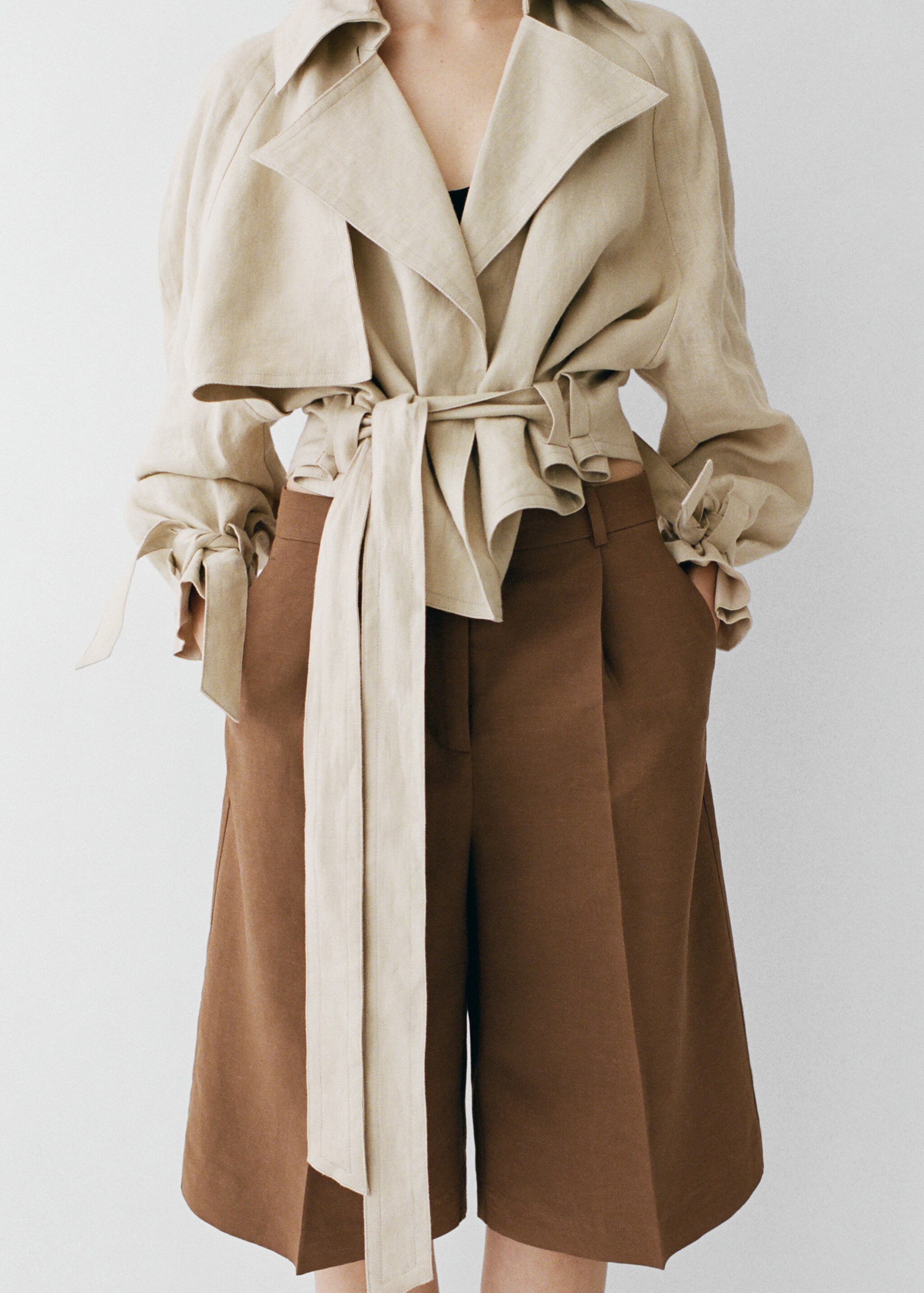 Linen-blend suit bermuda shorts - Details of the article 7