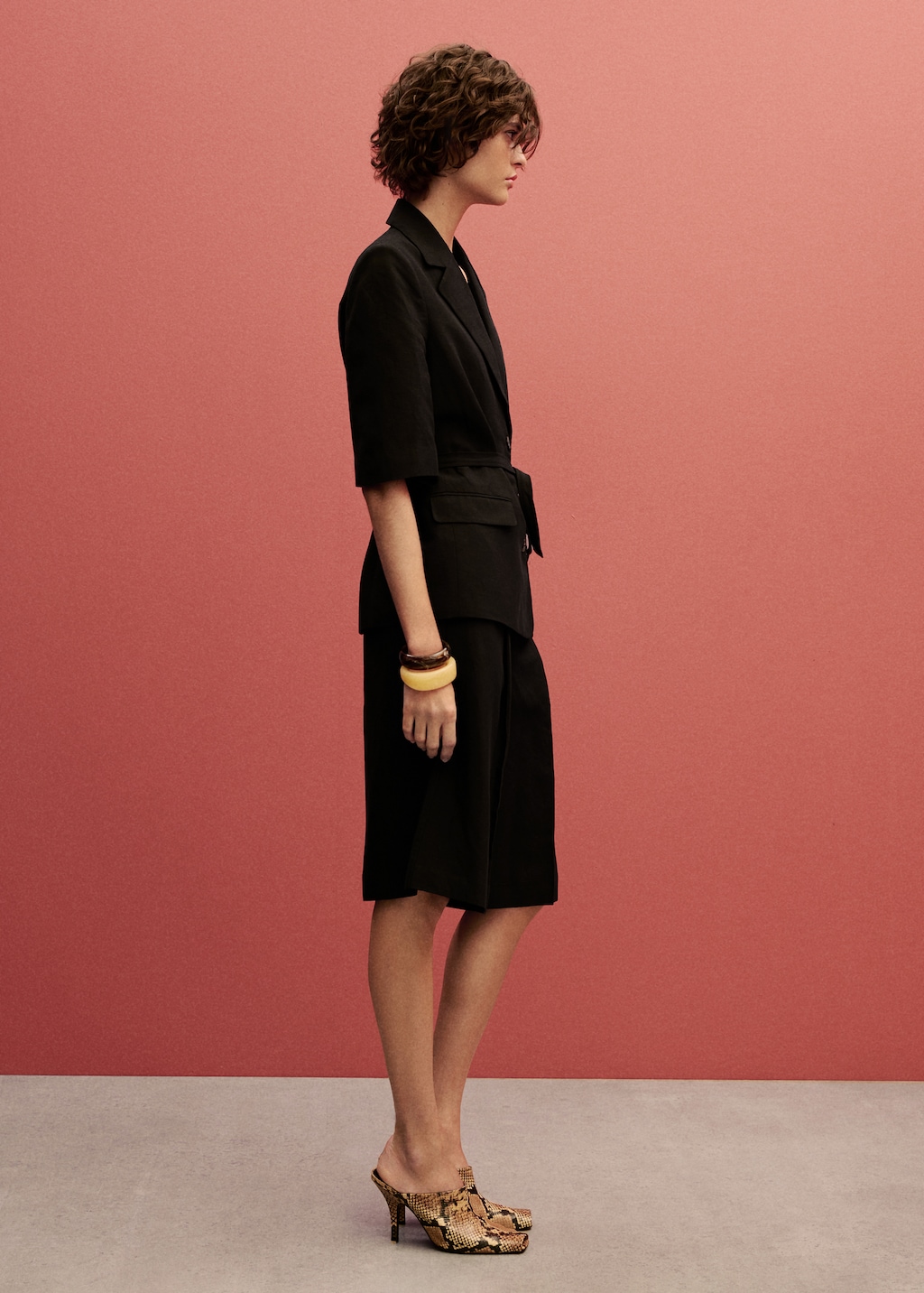 Mango Linen-blend suit bermuda shorts thumbnail