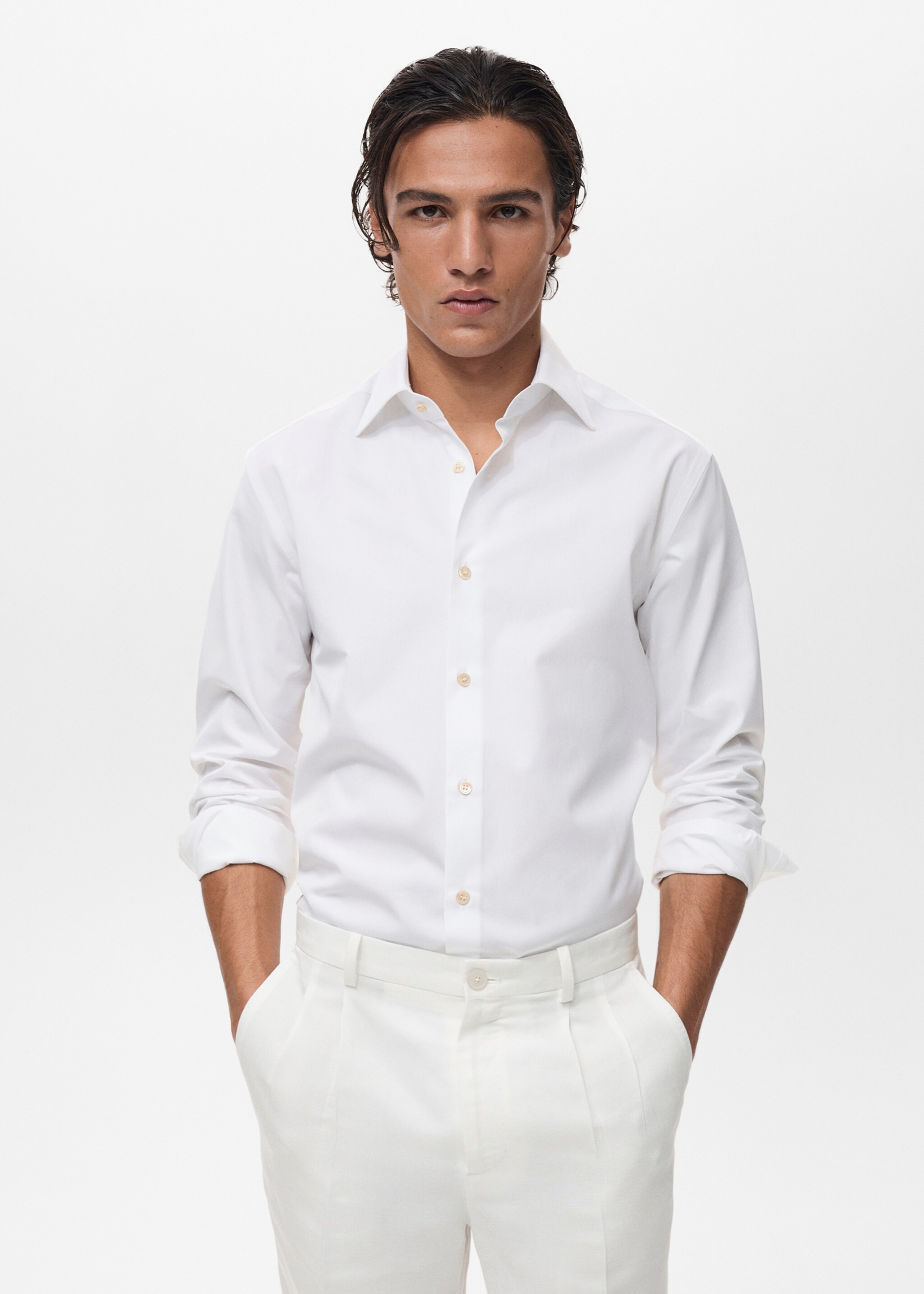 Chemise slim fit 100 % coton - Plan moyen