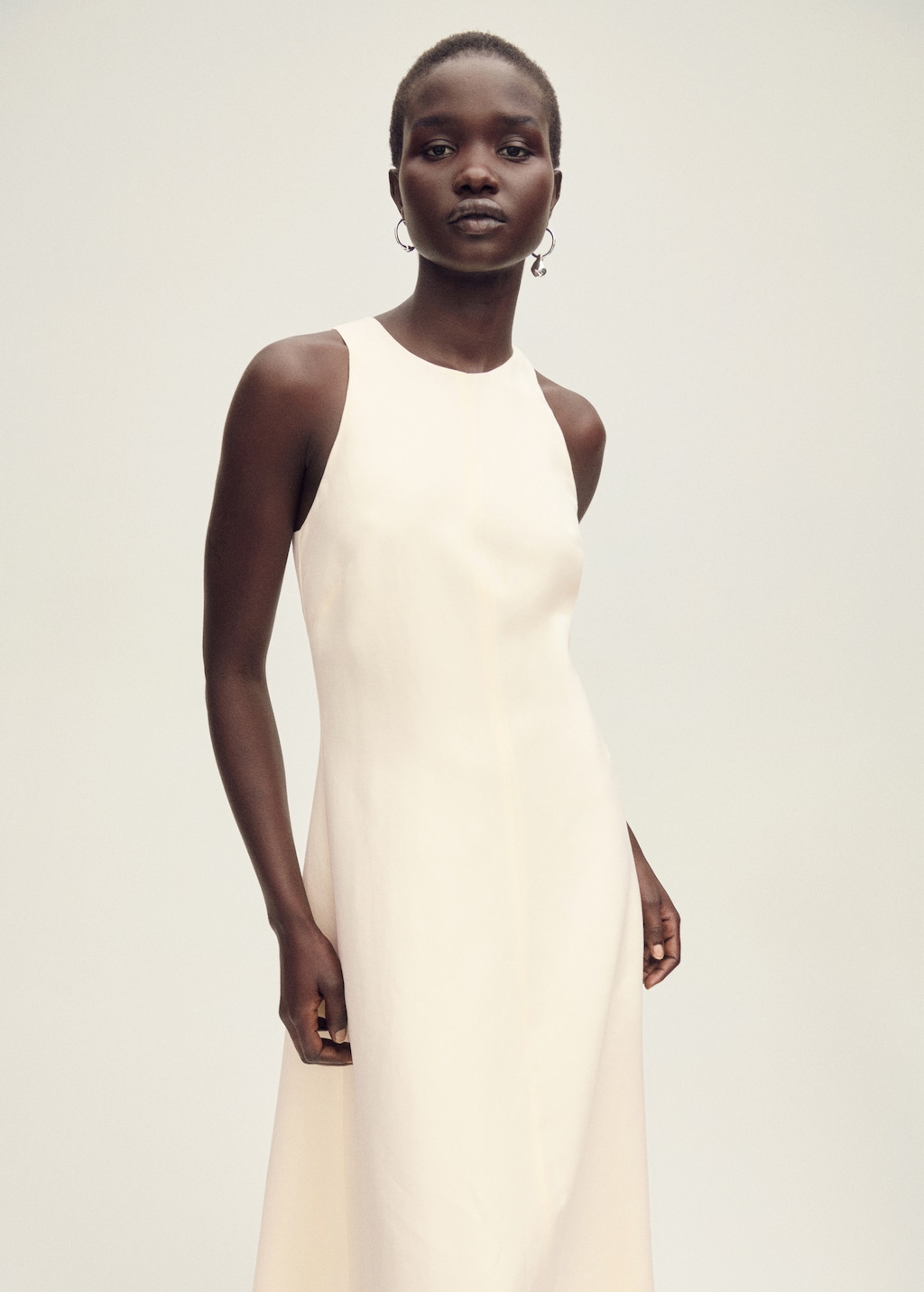 Linen dress with frayed hem - Women | MANGO USA Linen dress with frayed hem - Women | MANGO USA