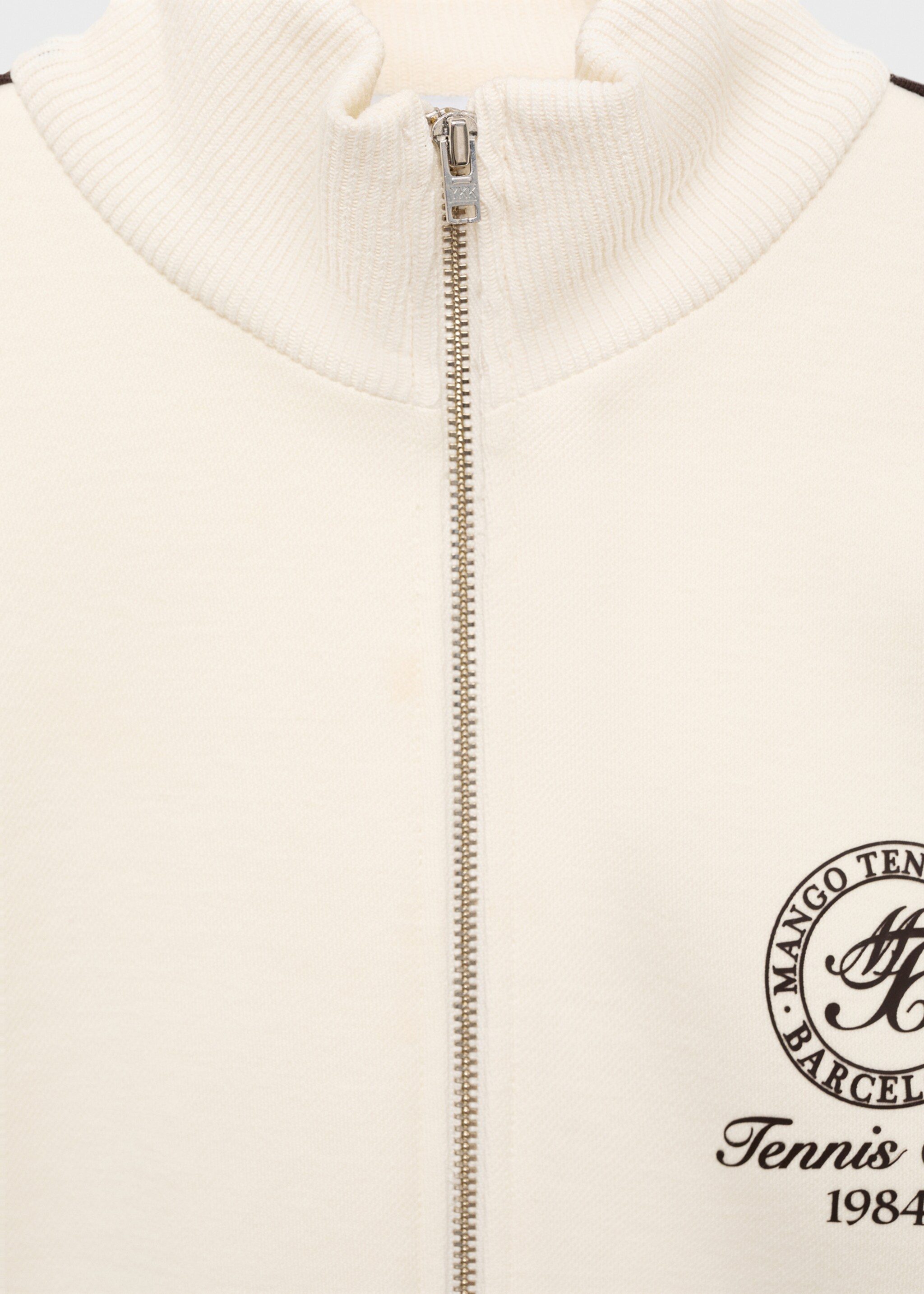 Chaqueta algodón raya contraste - Detalle del artículo 8, Crudo. Ref: 87067903-00.