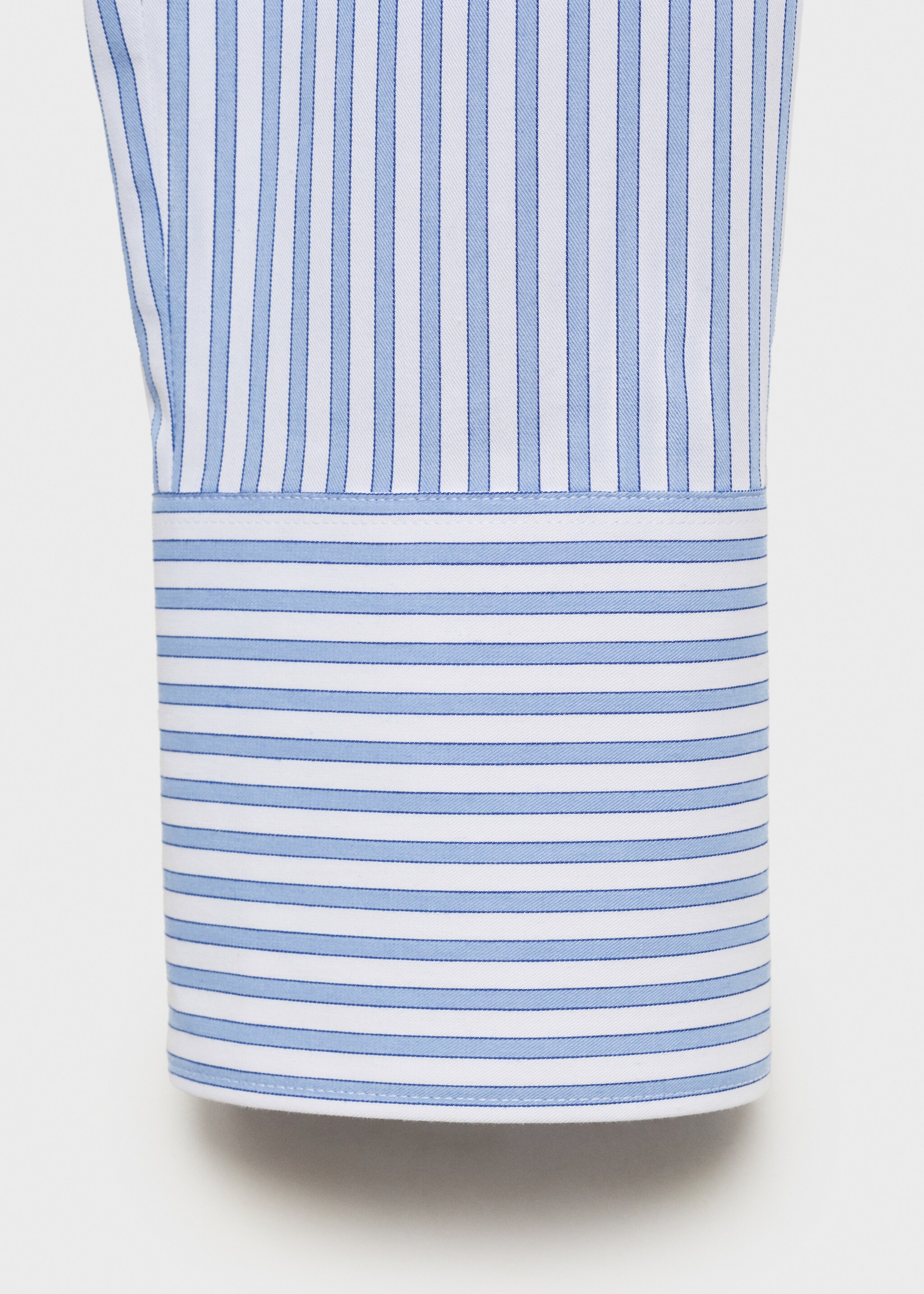 Striped poplin shirt with embroidered message - Details of the article 0