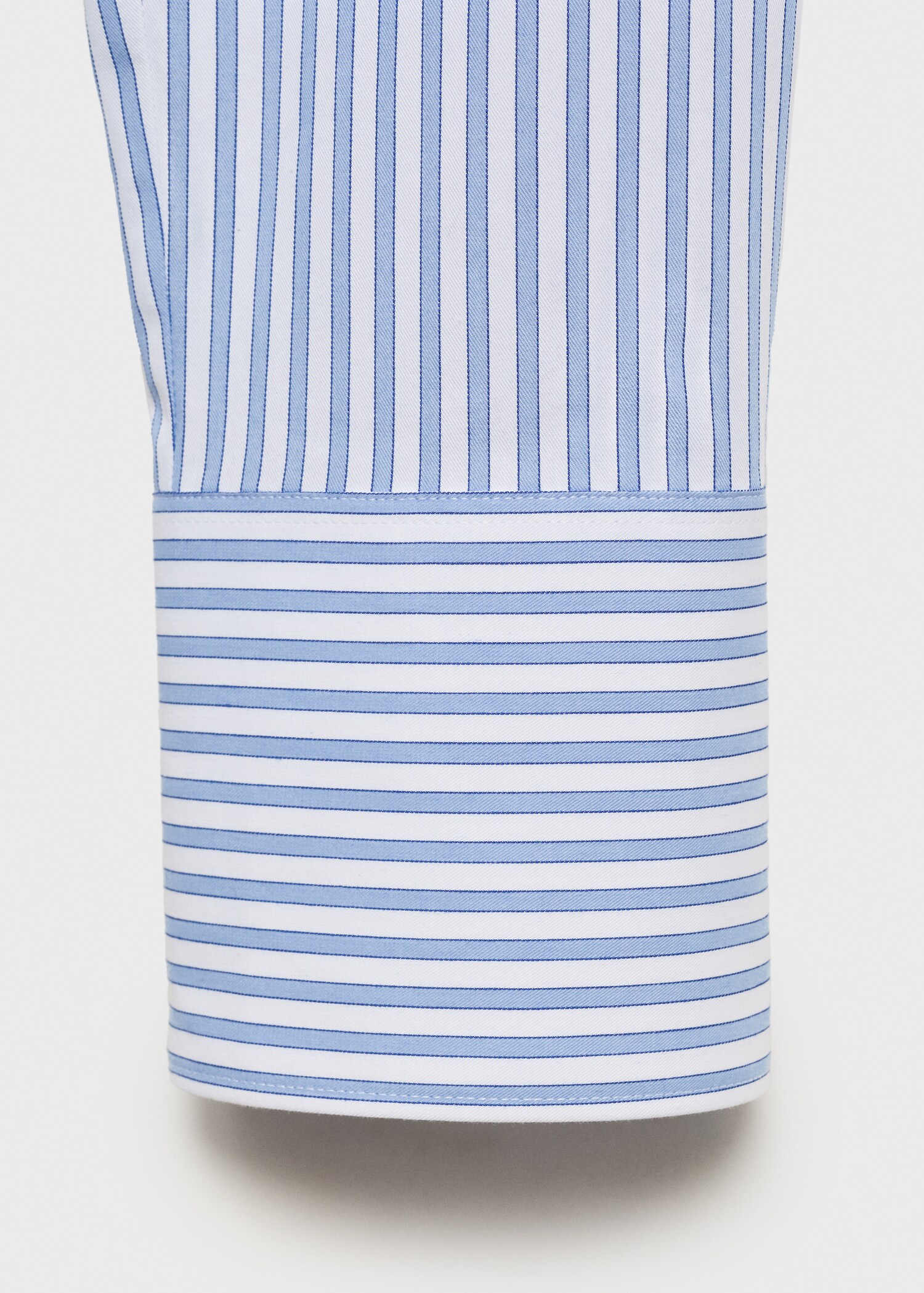 Striped poplin shirt with embroidered message - Details of the article 0