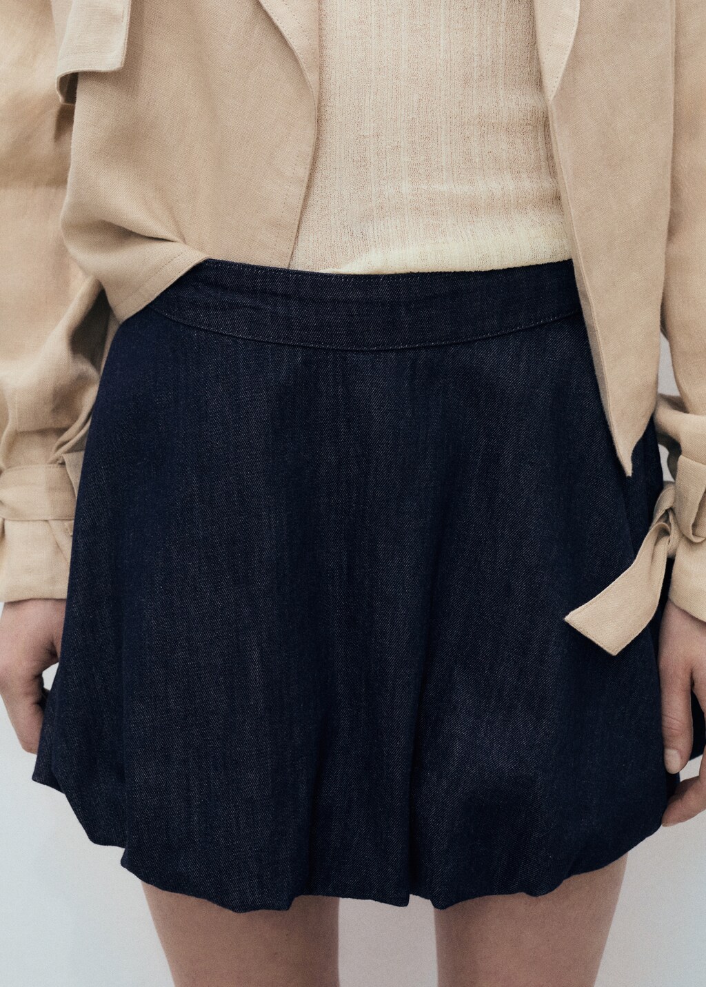 【WONDER WONDER】Jubi Pumpkin Balloon Mini Denim Skirt ✩ Trillyke ✩ — Wonder Denim Mini Skirt I've always wanted