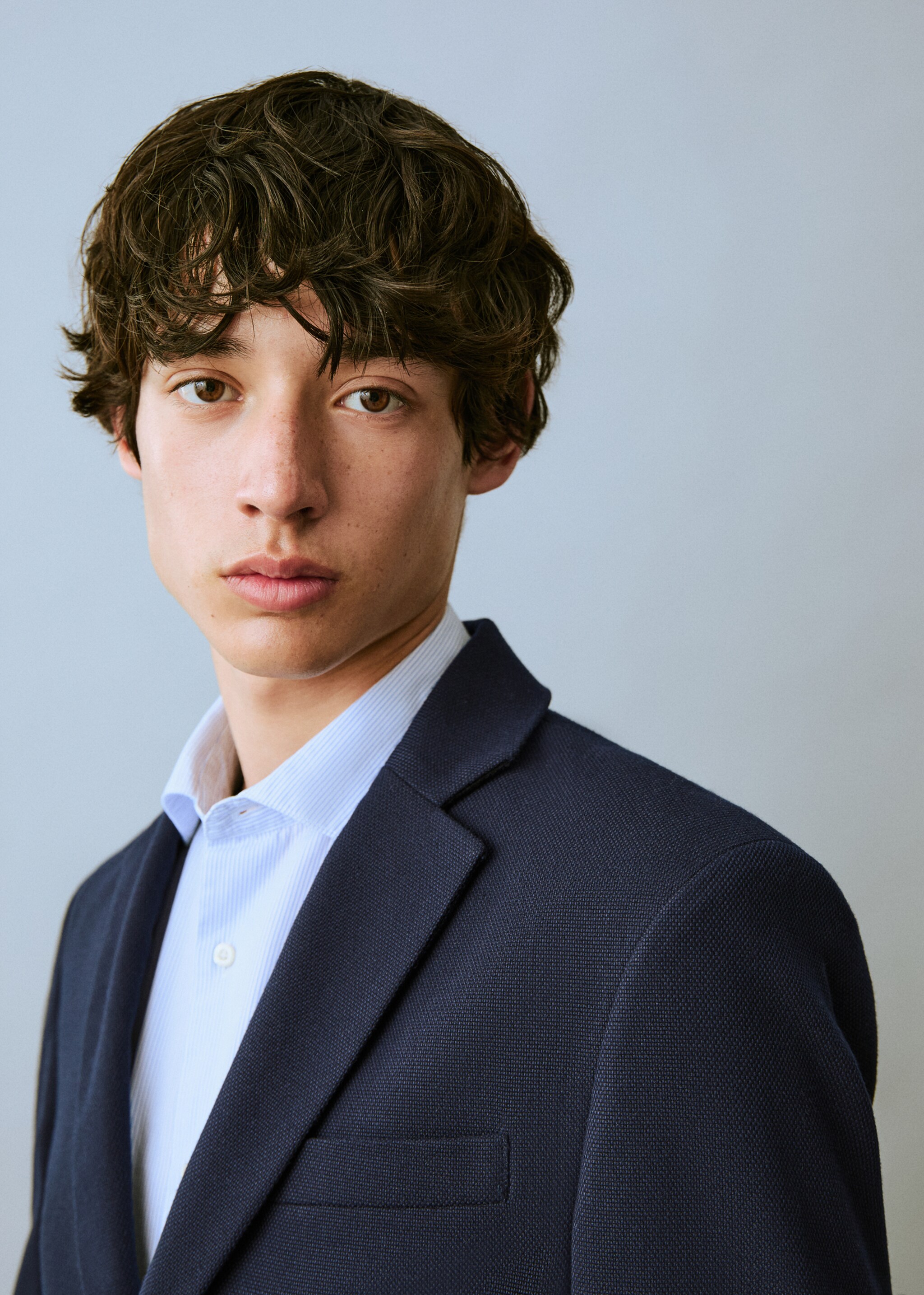 Slim-fit cotton piqué jacket - Details of the article 1