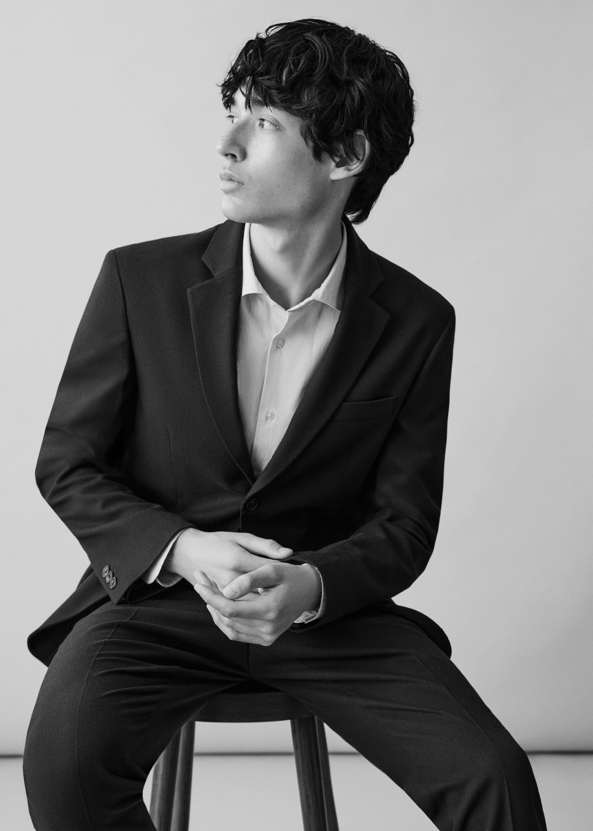 Slim-fit cotton piqué jacket - Details of the article 4