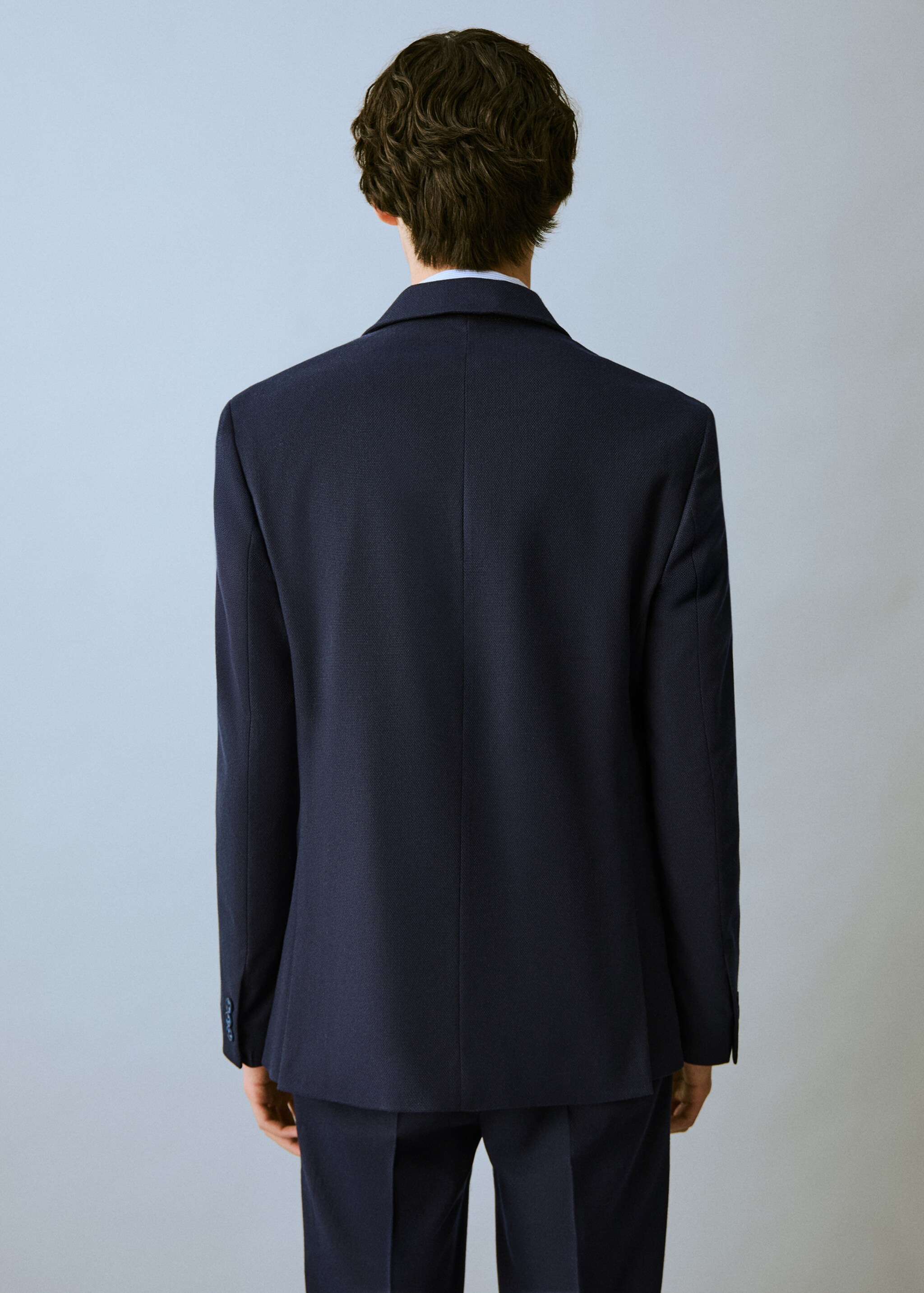 Slim-fit cotton piqué jacket - Reverse of the article