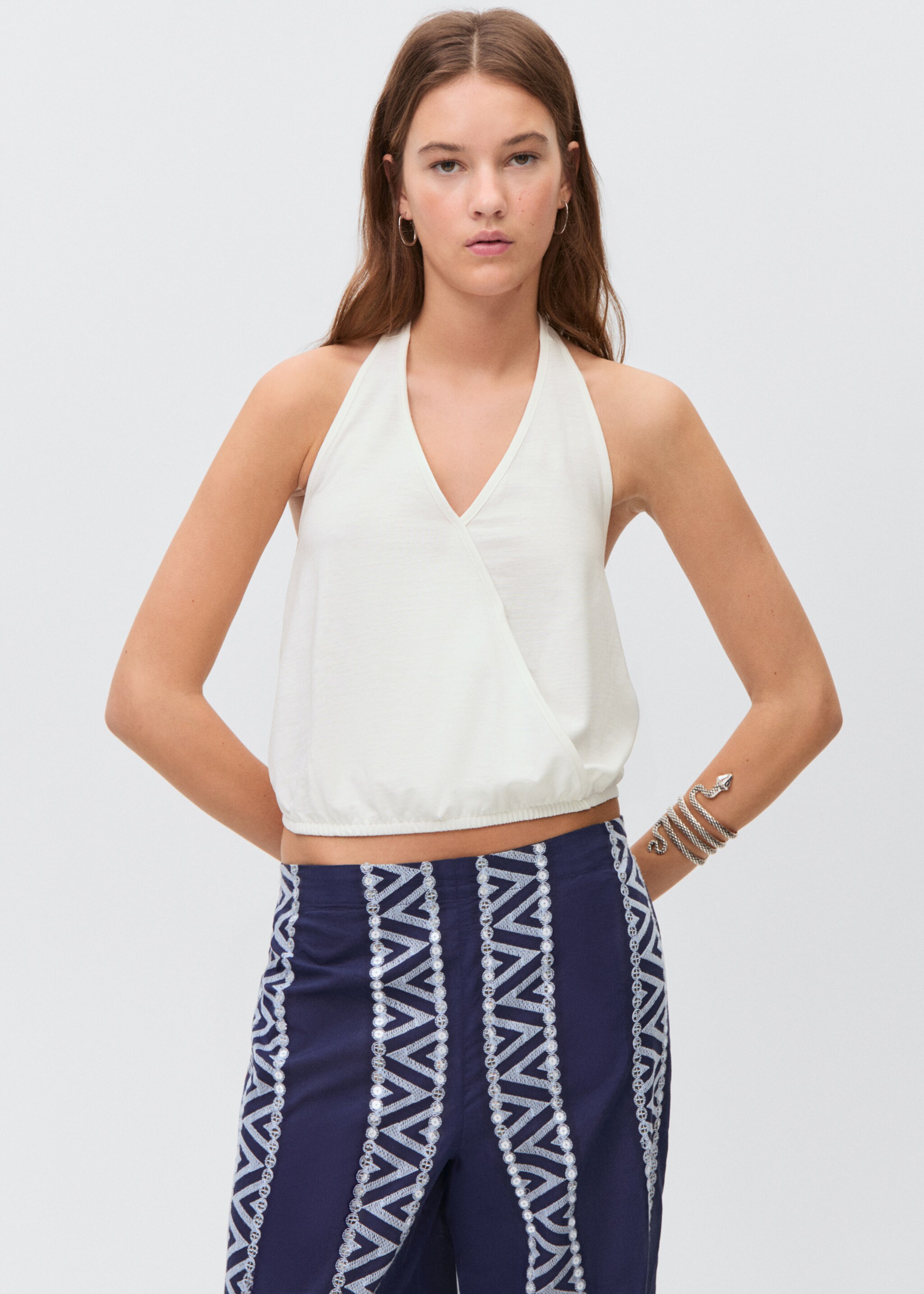 Halter-neck crossover top - Medium plane