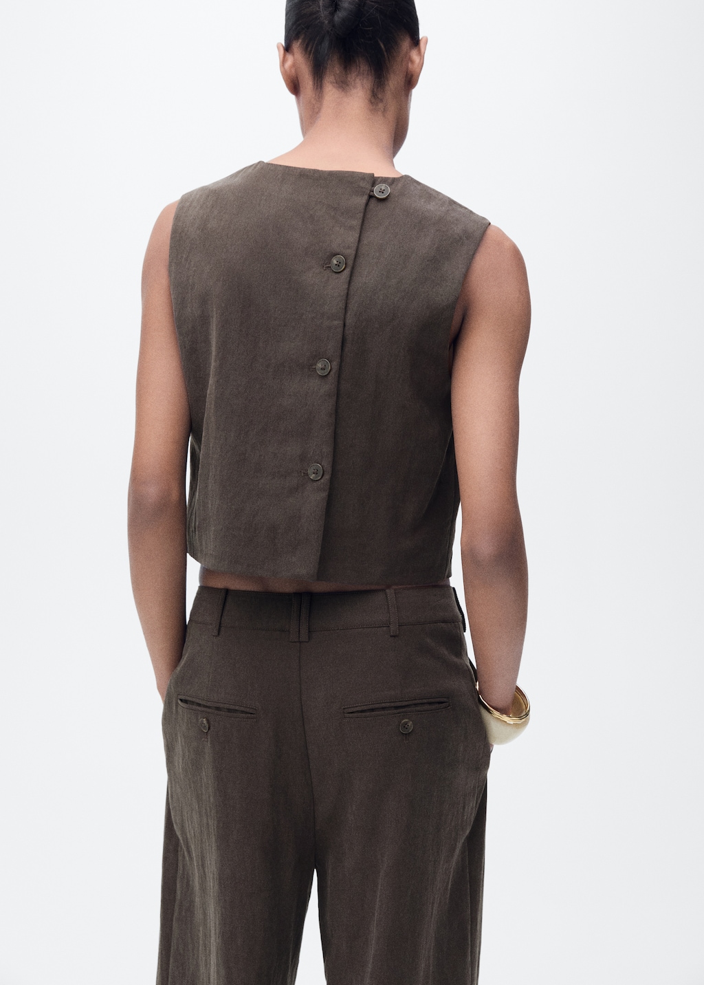 Lyocell top with buttons on the back - image 3