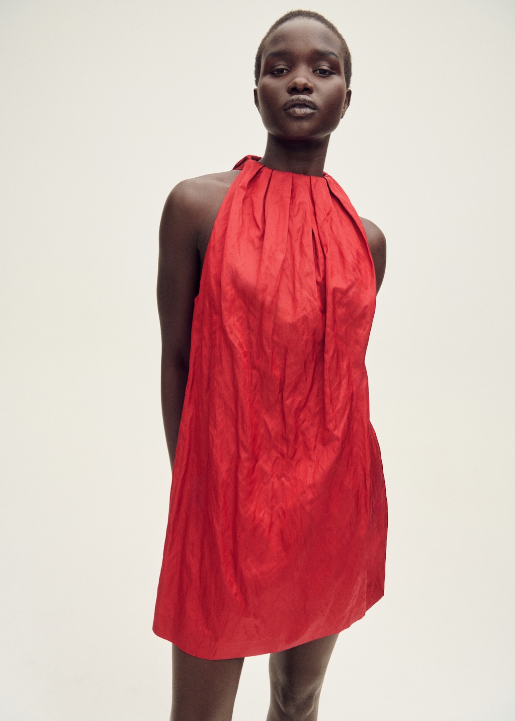 Mango Halter dress with bow detail
