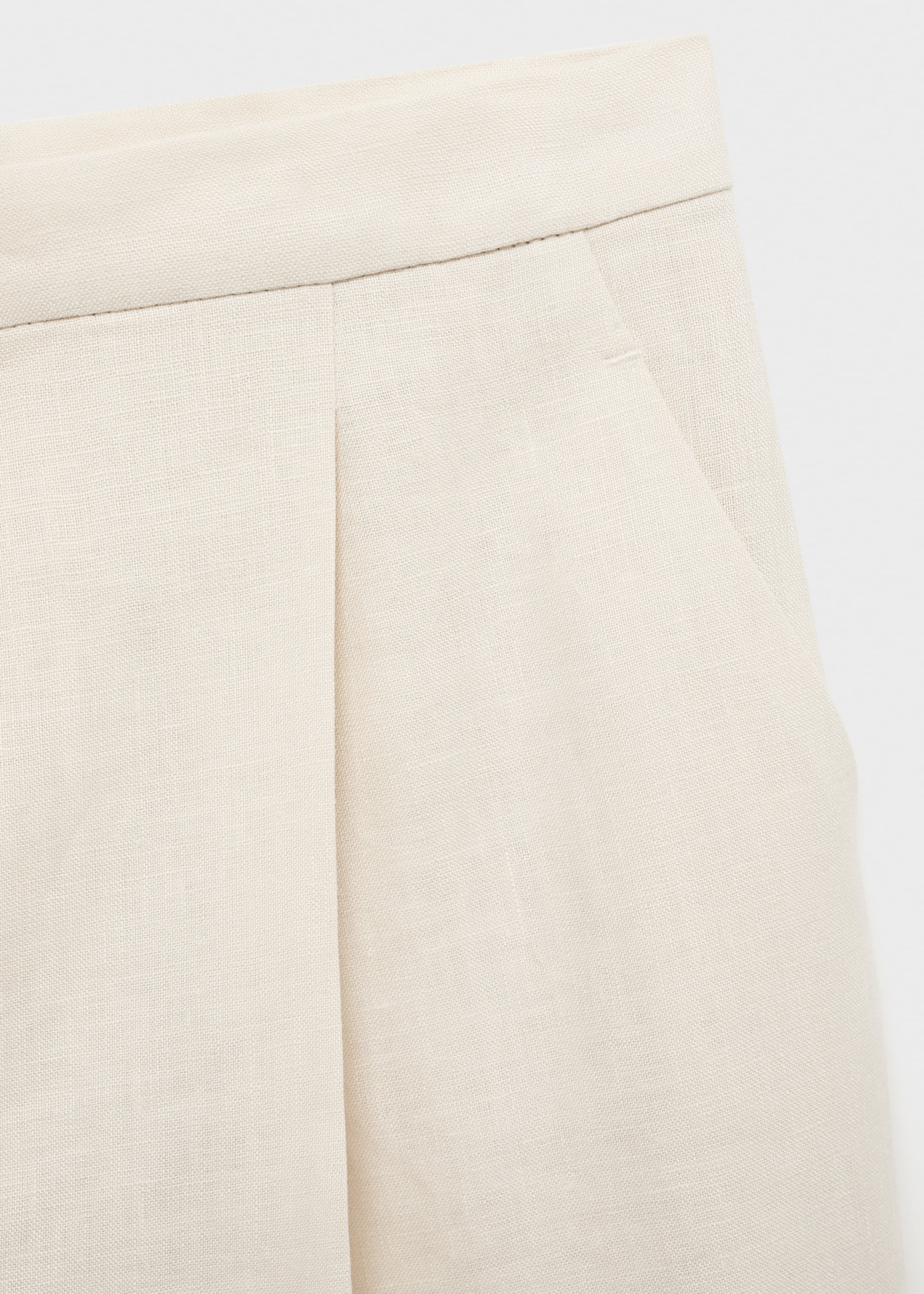 Straight-fit linen trousers with pleats - Details of the article 0