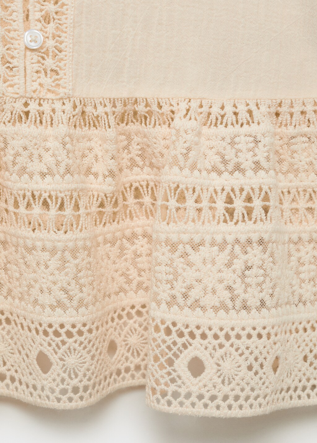 Embroidered cotton blouse with lace details