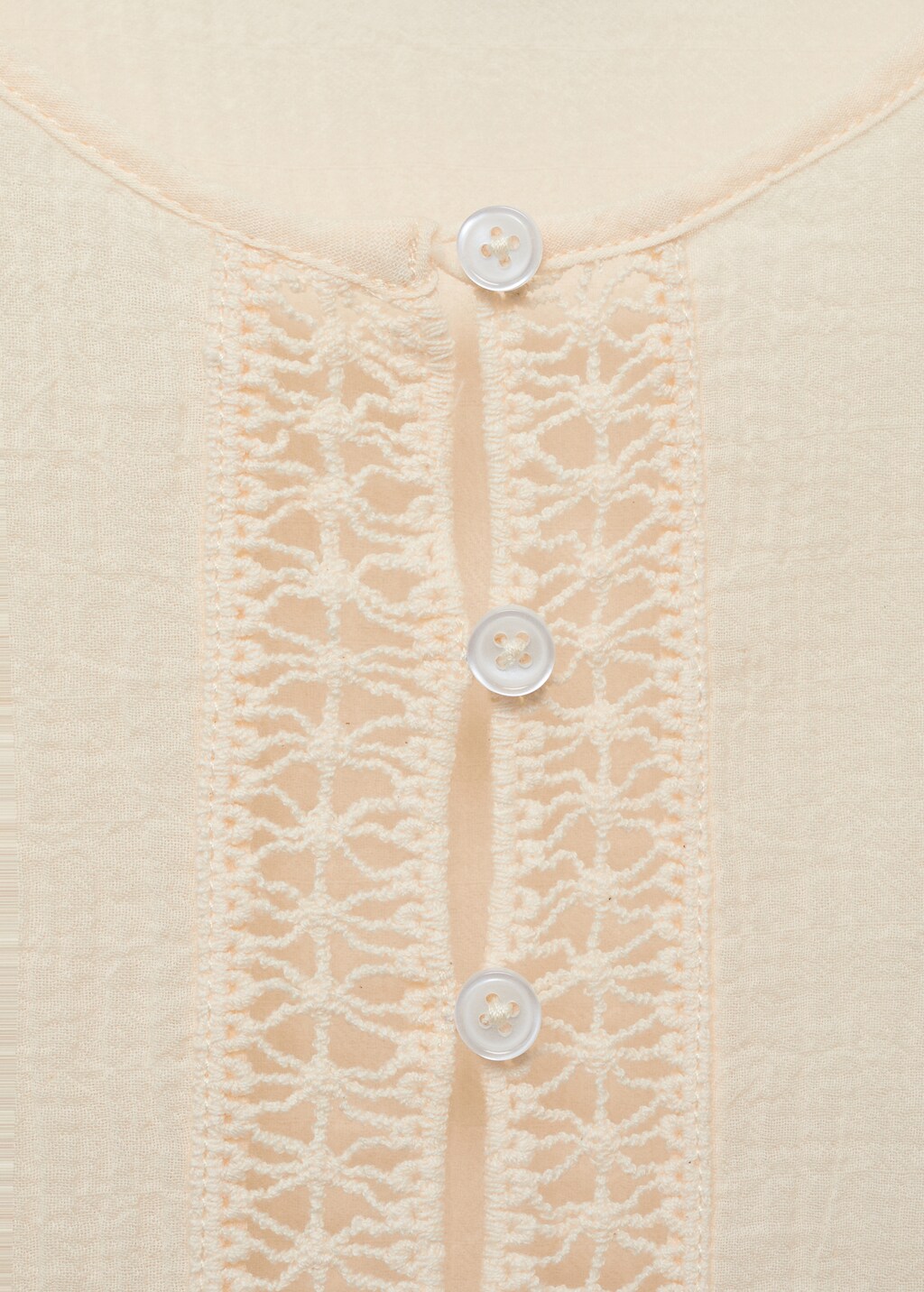 Embroidered cotton blouse with lace details