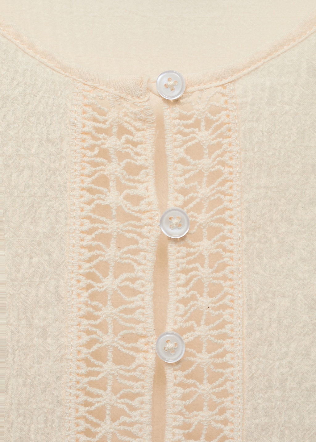 Embroidered cotton blouse with lace details