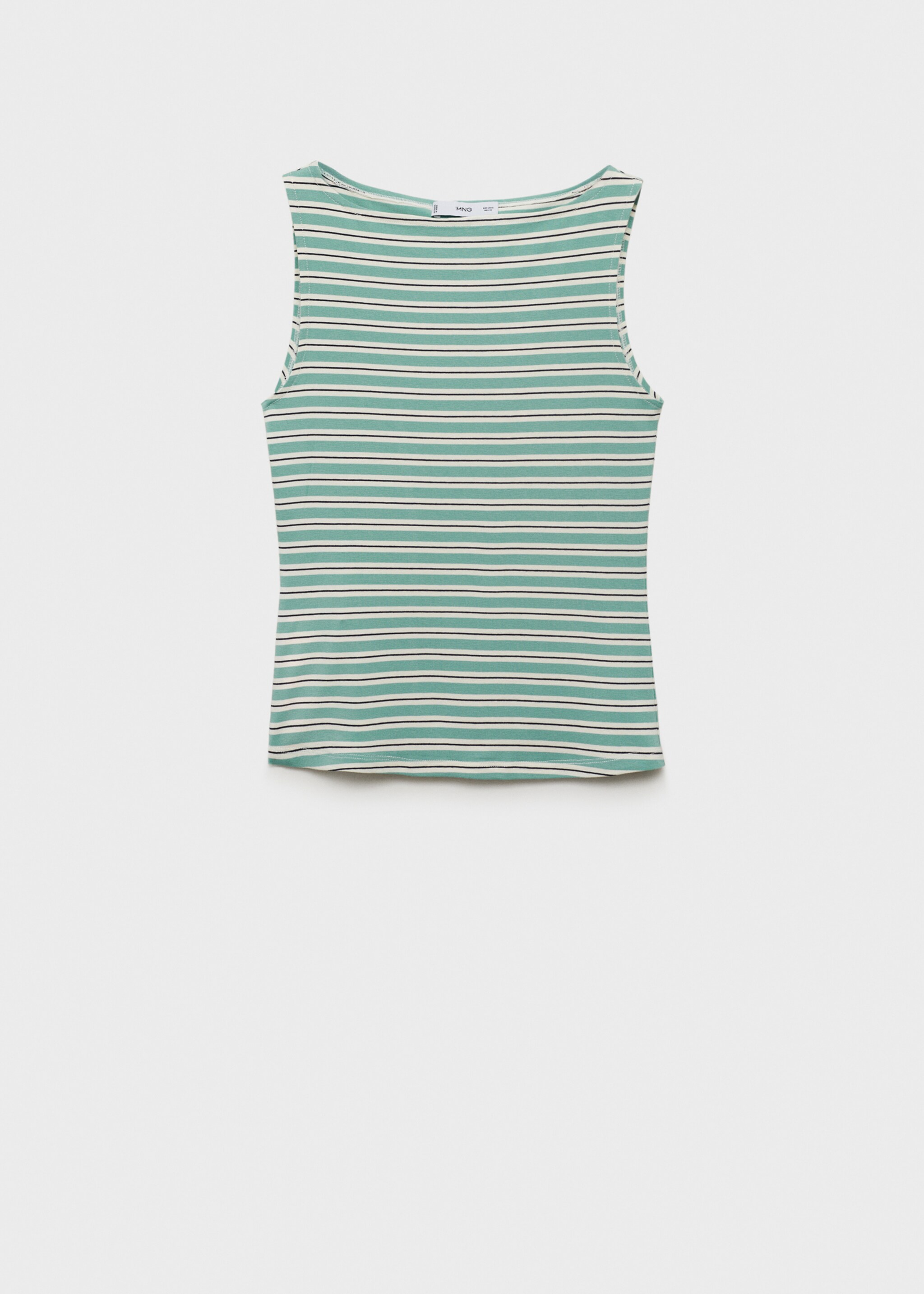 Striped boat-neck top - Article without model, Green. Ref: 87068651-00.