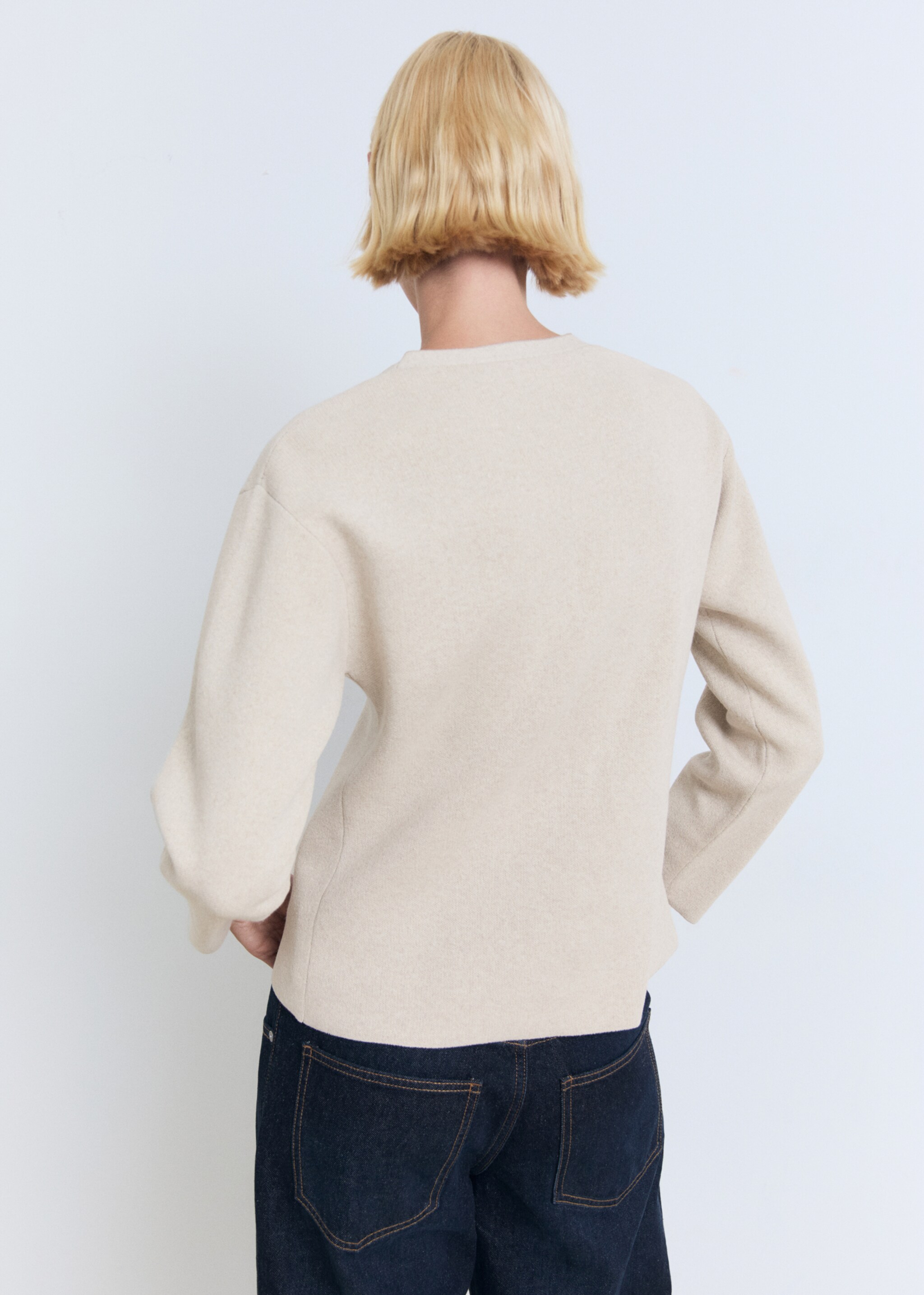 Fine-knit jacket with jewel buttons - Reverse of the article