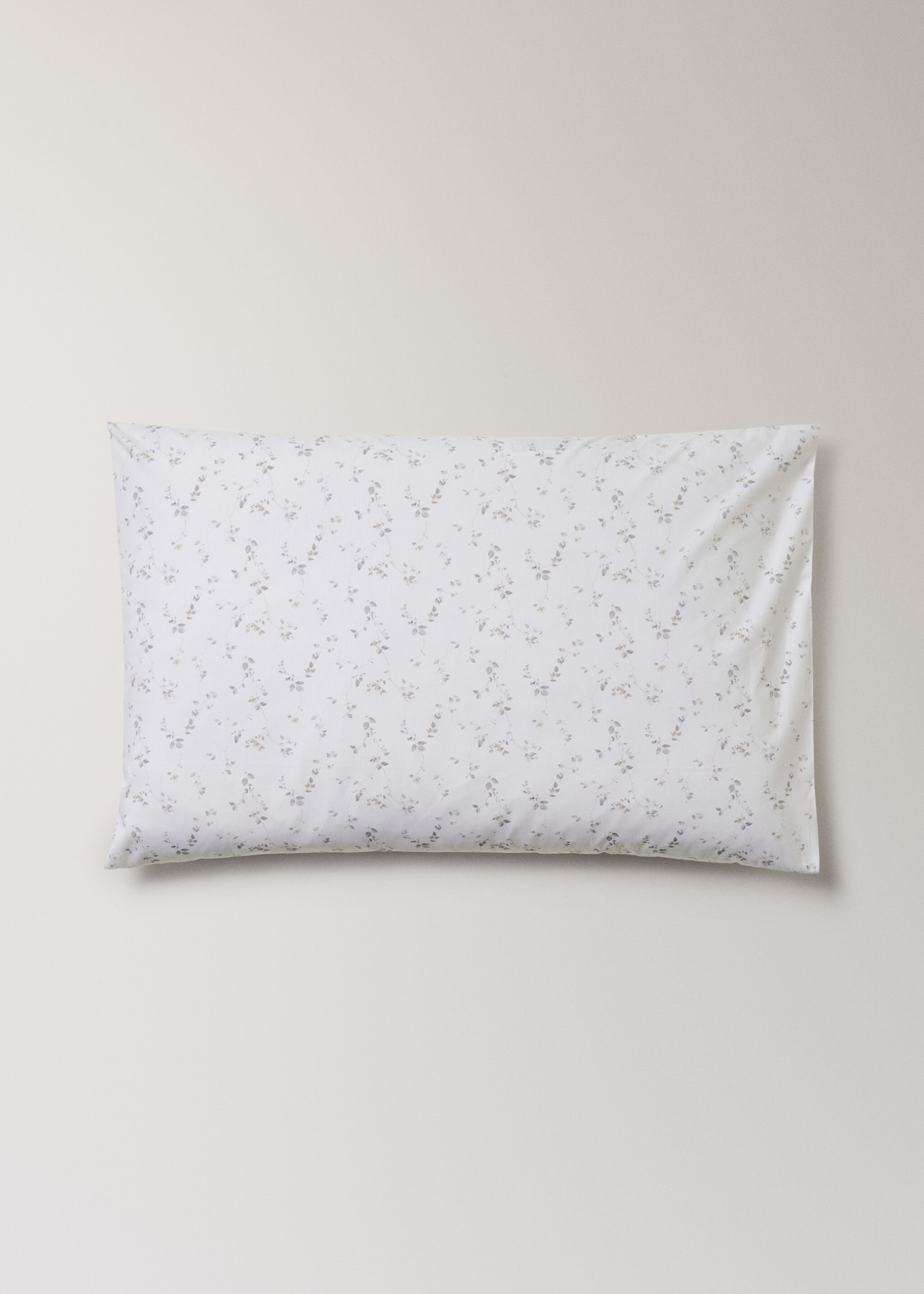 Dwie poszewki na poduszki z bawełny perkal w kwiaty 50x75 cm - Artykuł bez modela/modelki, Kremowy / écru. Ref: 87069067-00.