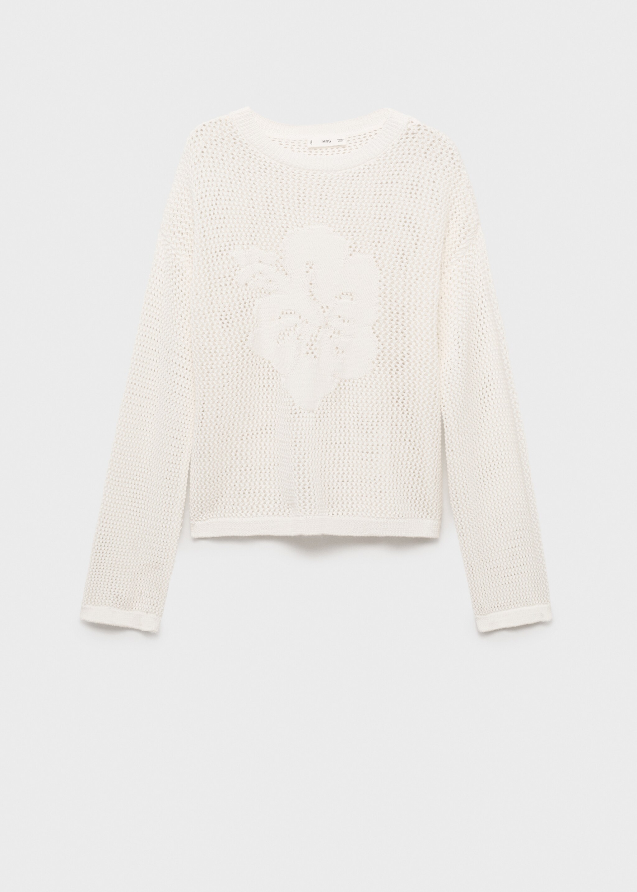 Openwork knitted sweater with flower detail - Article without model