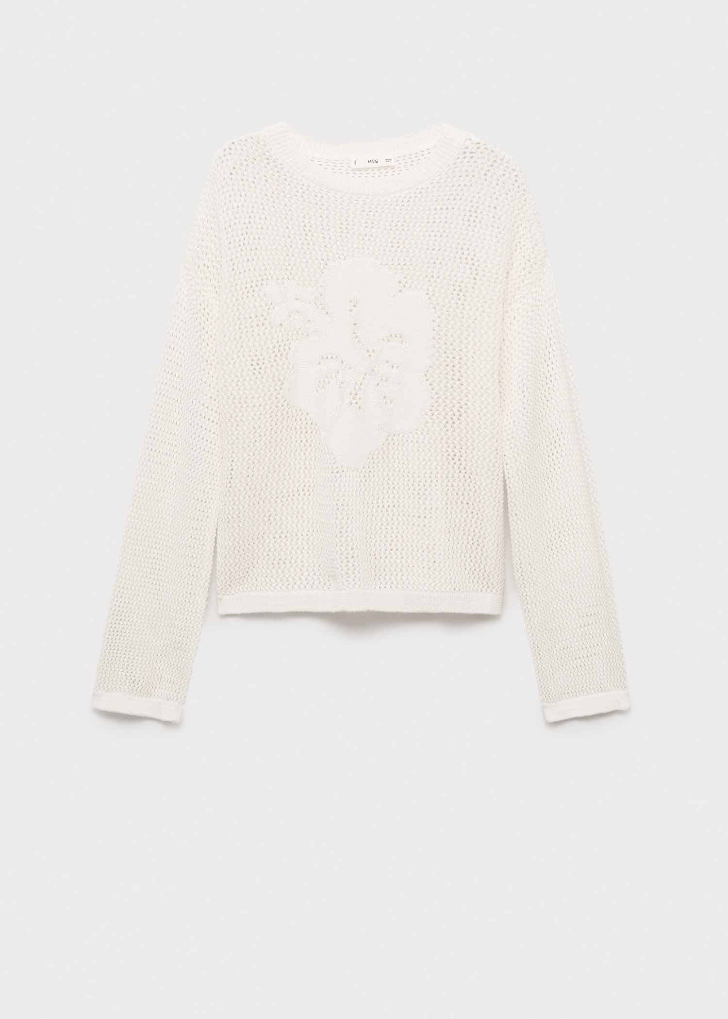 Openwork knitted sweater with flower detail - Women | MANGO USA