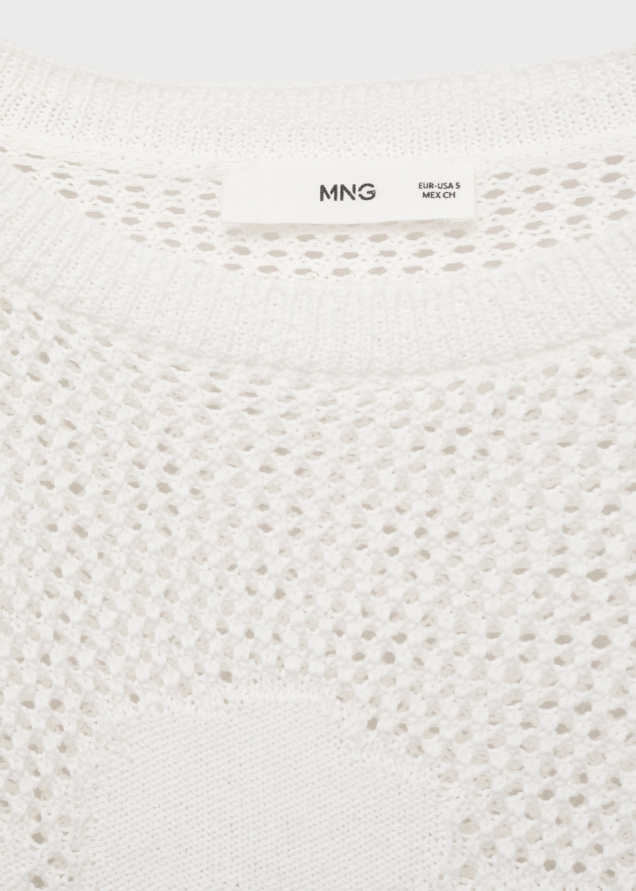 Openwork knitted sweater with flower detail - Details of the article 0