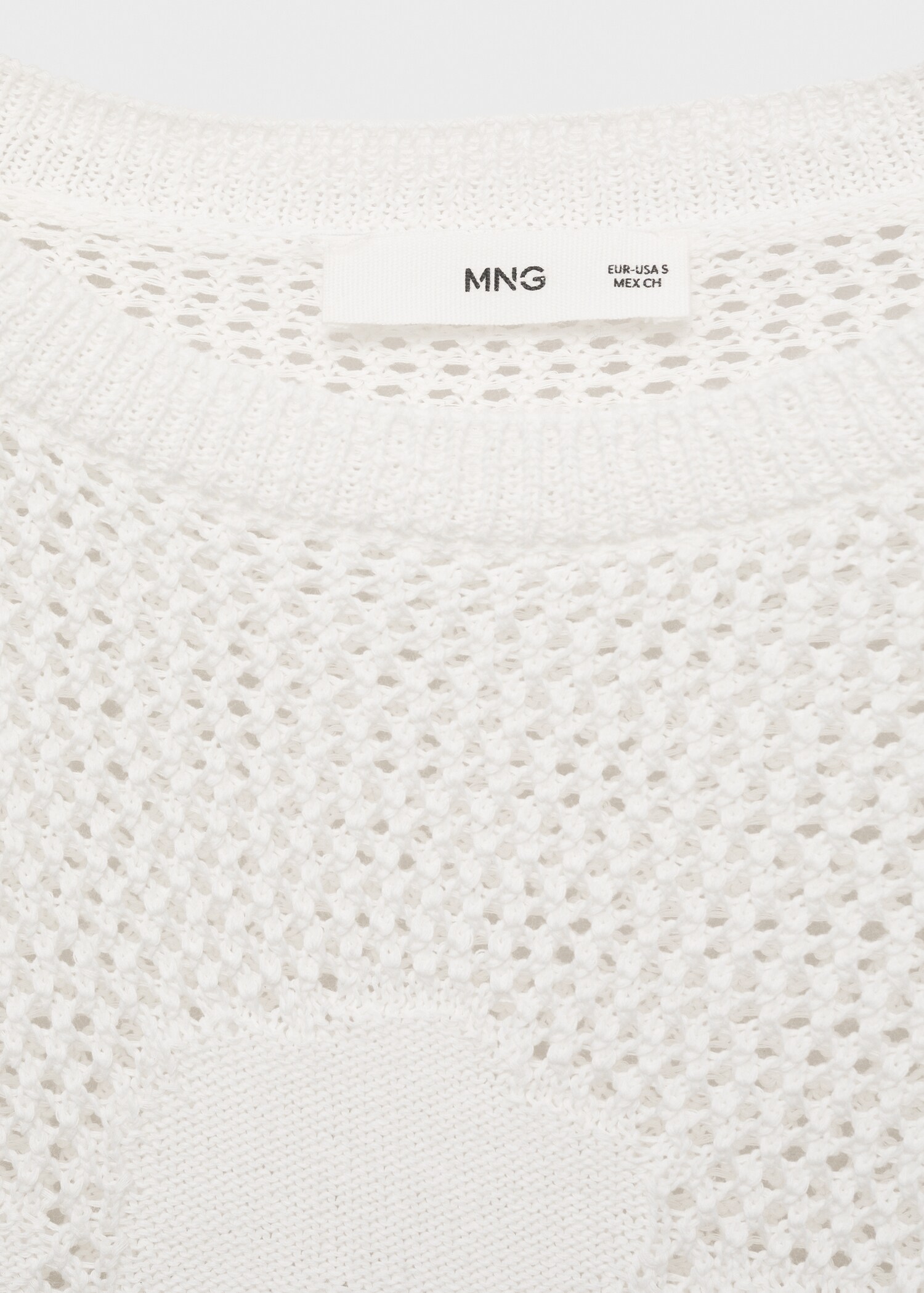 Openwork knitted sweater with flower detail - Details of the article 0