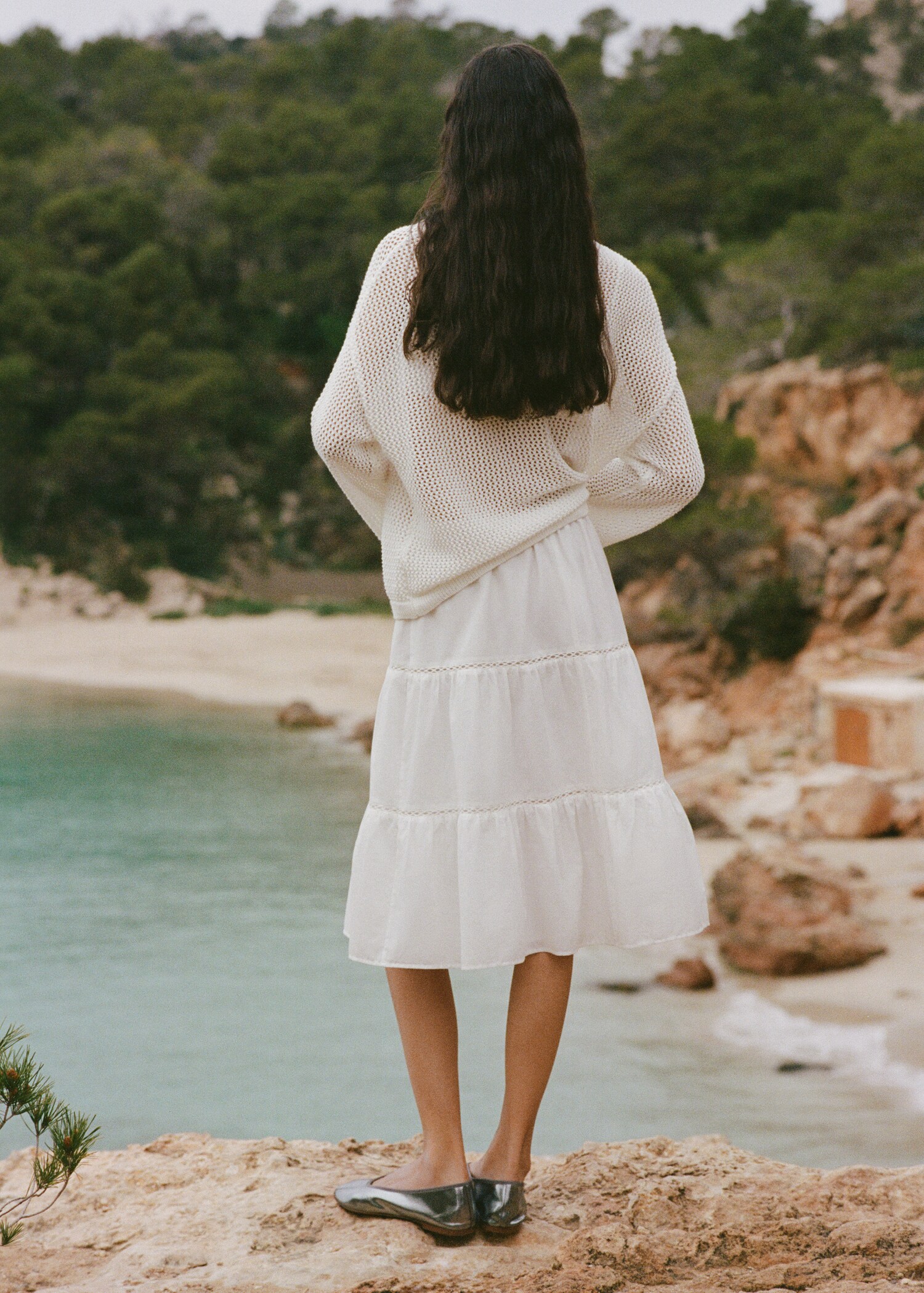 Flared midi skirt - Reverse of the article