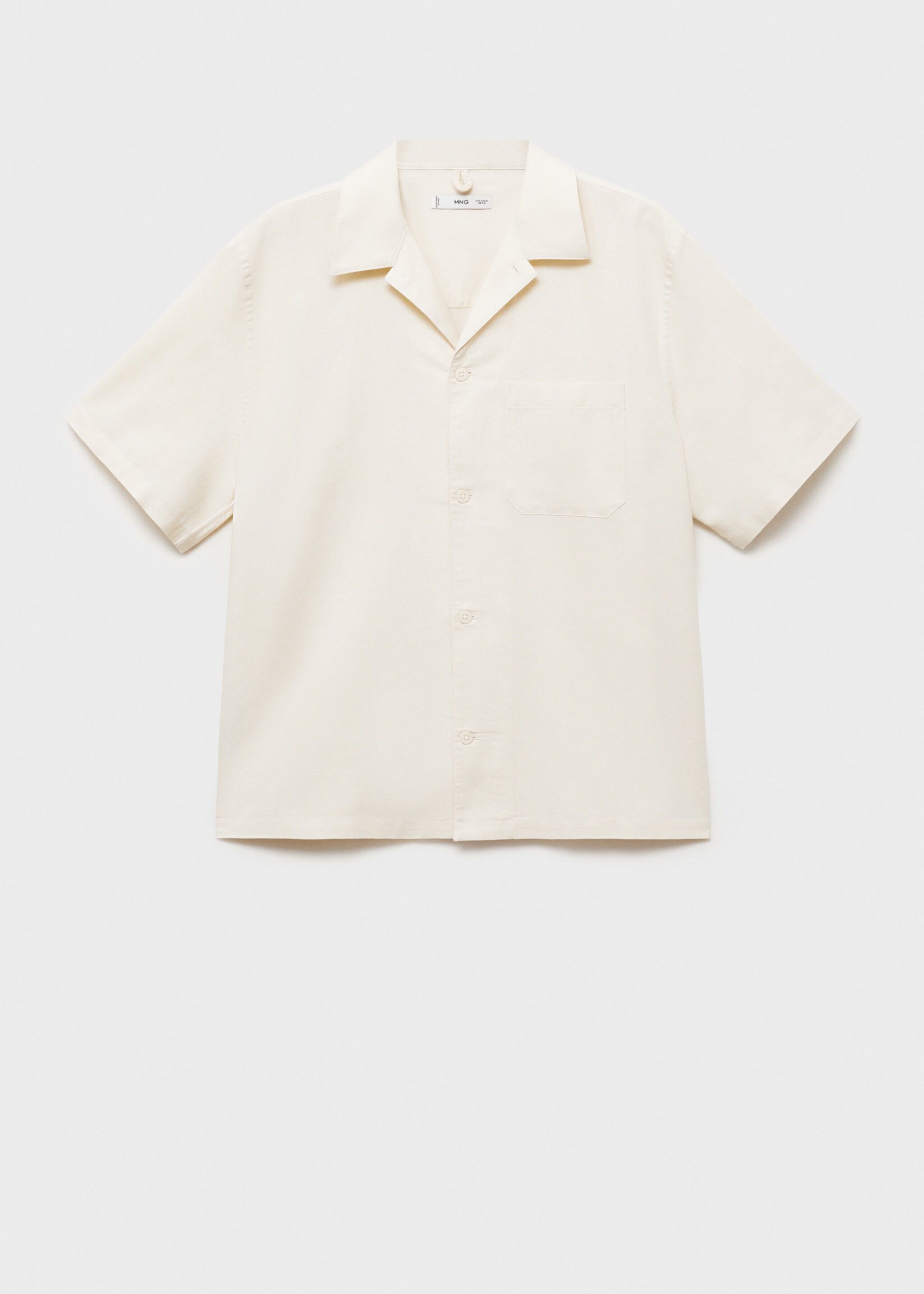 Linen shirt with bowling collar and pocket - Article without model