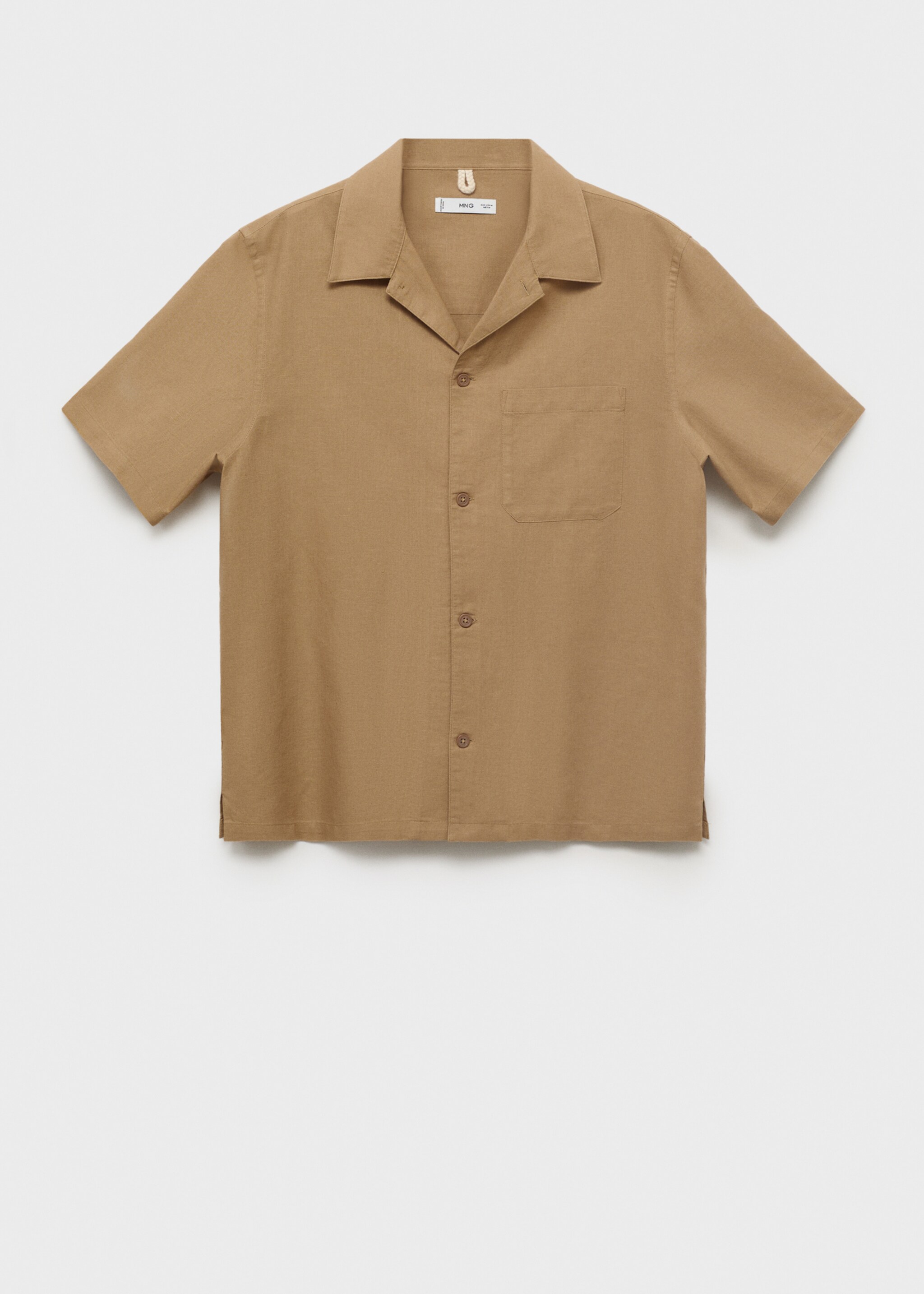 Linen shirt with bowling collar and pocket - Article without model
