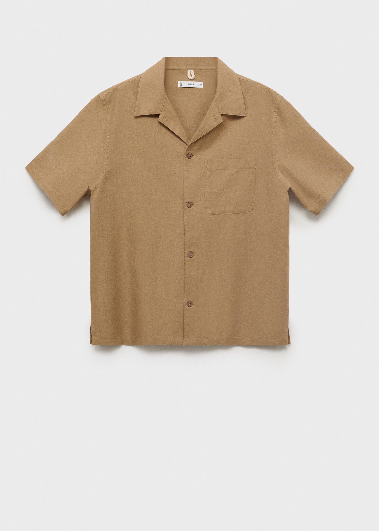 Linen shirt with bowling collar and pocket - Article without model