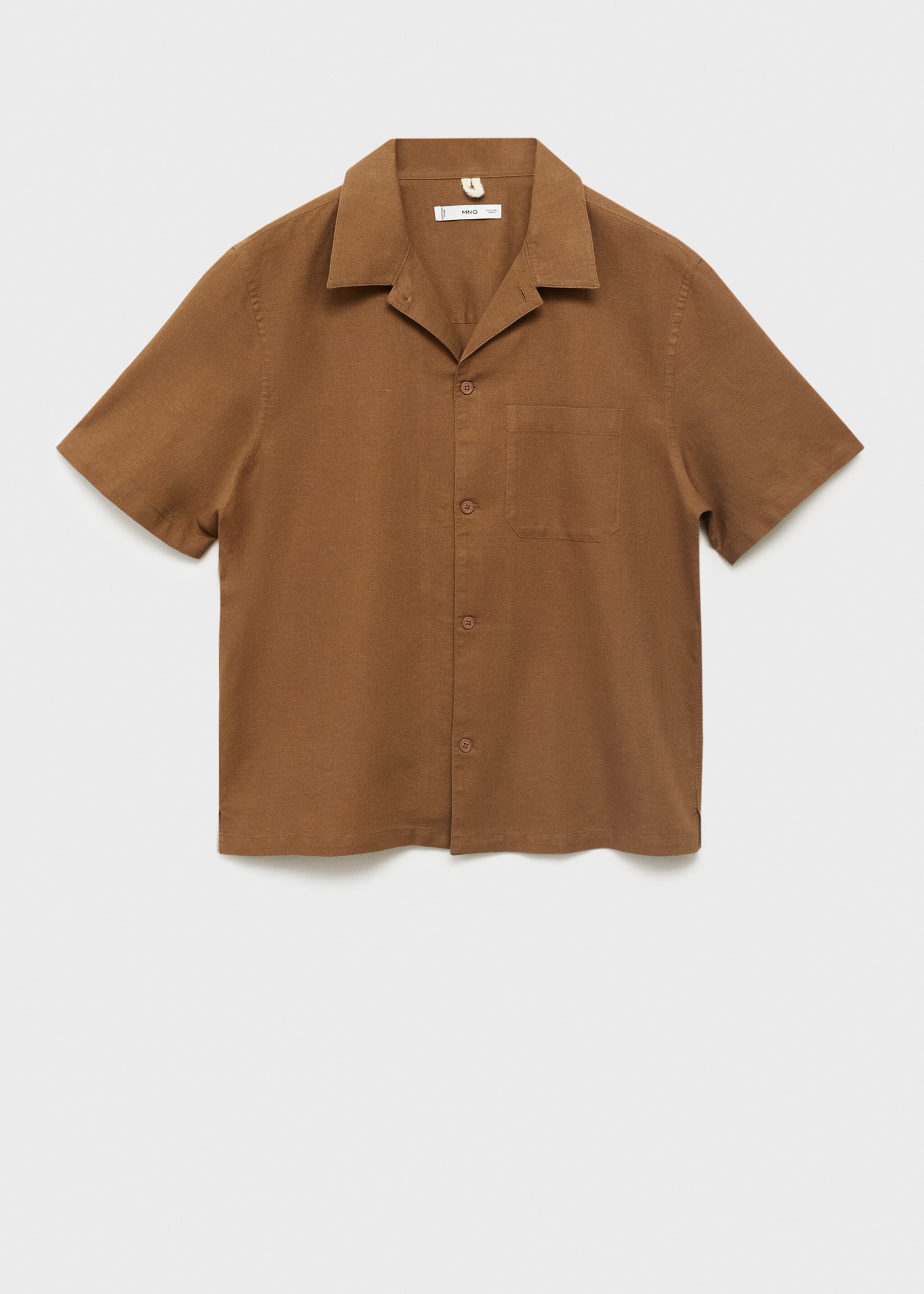 Linen shirt with bowling collar and pocket - Article without model