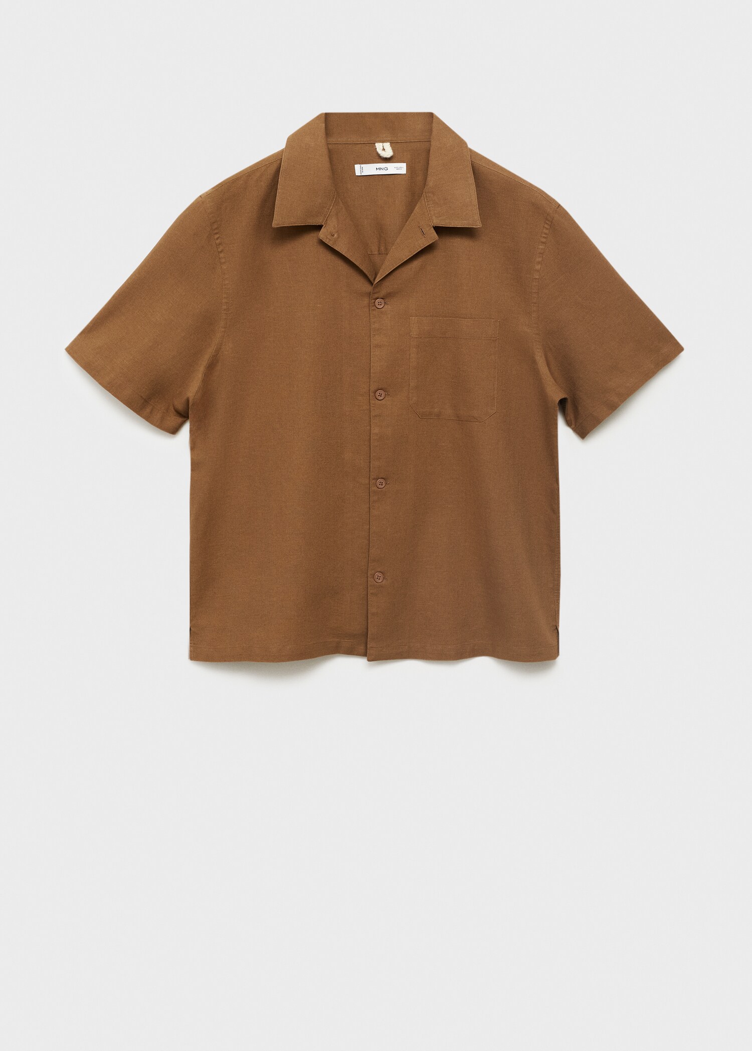 Linen shirt with bowling collar and pocket - Article without model