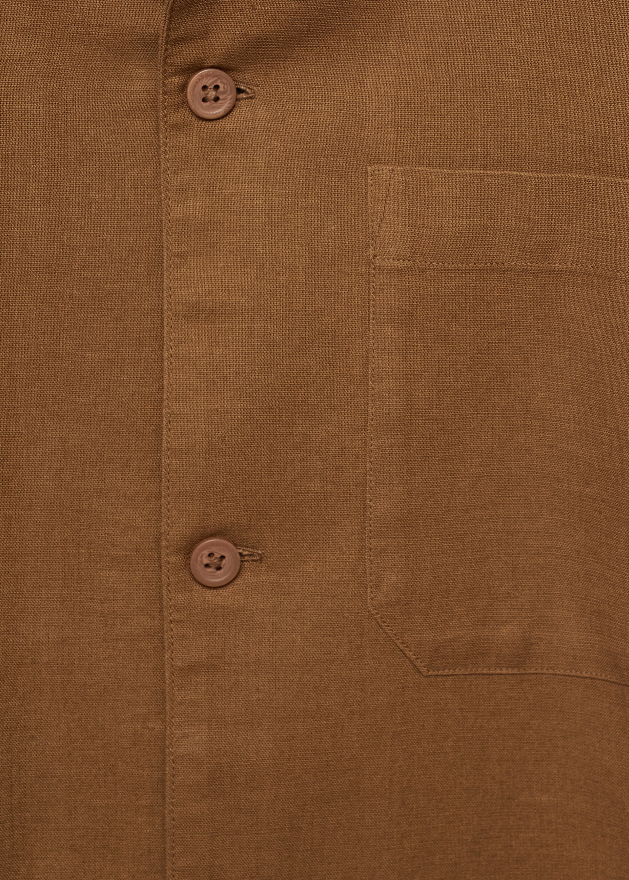 Linen shirt with bowling collar and pocket - Details of the article 0