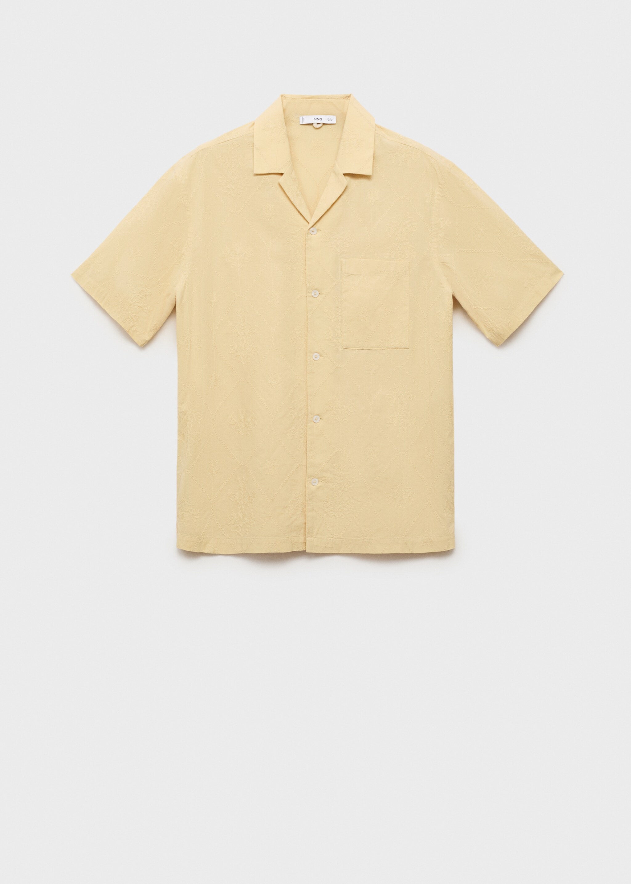 Shirt with embroidered bowling collar - Article without model