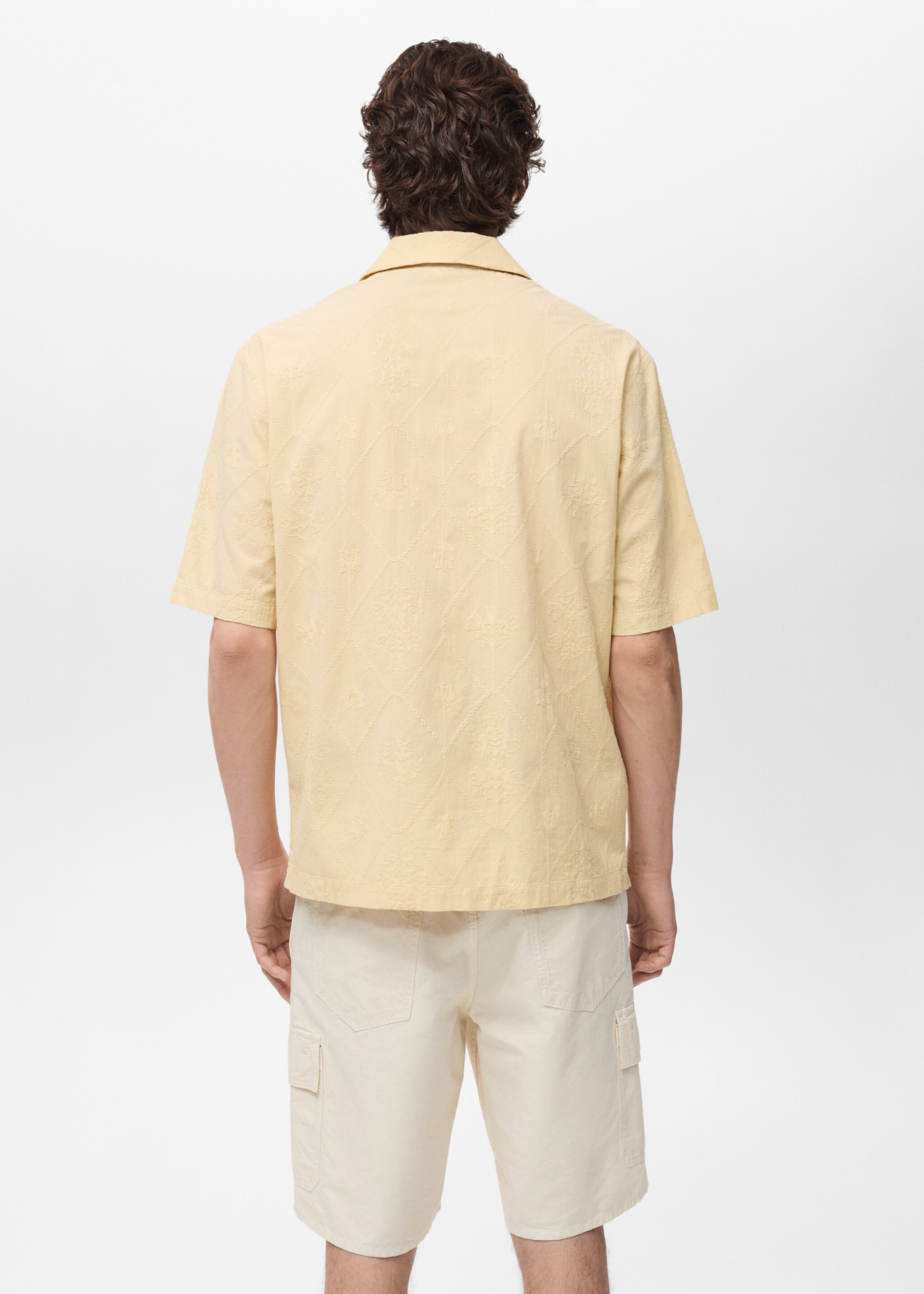 Shirt with embroidered bowling collar - Reverse of the article