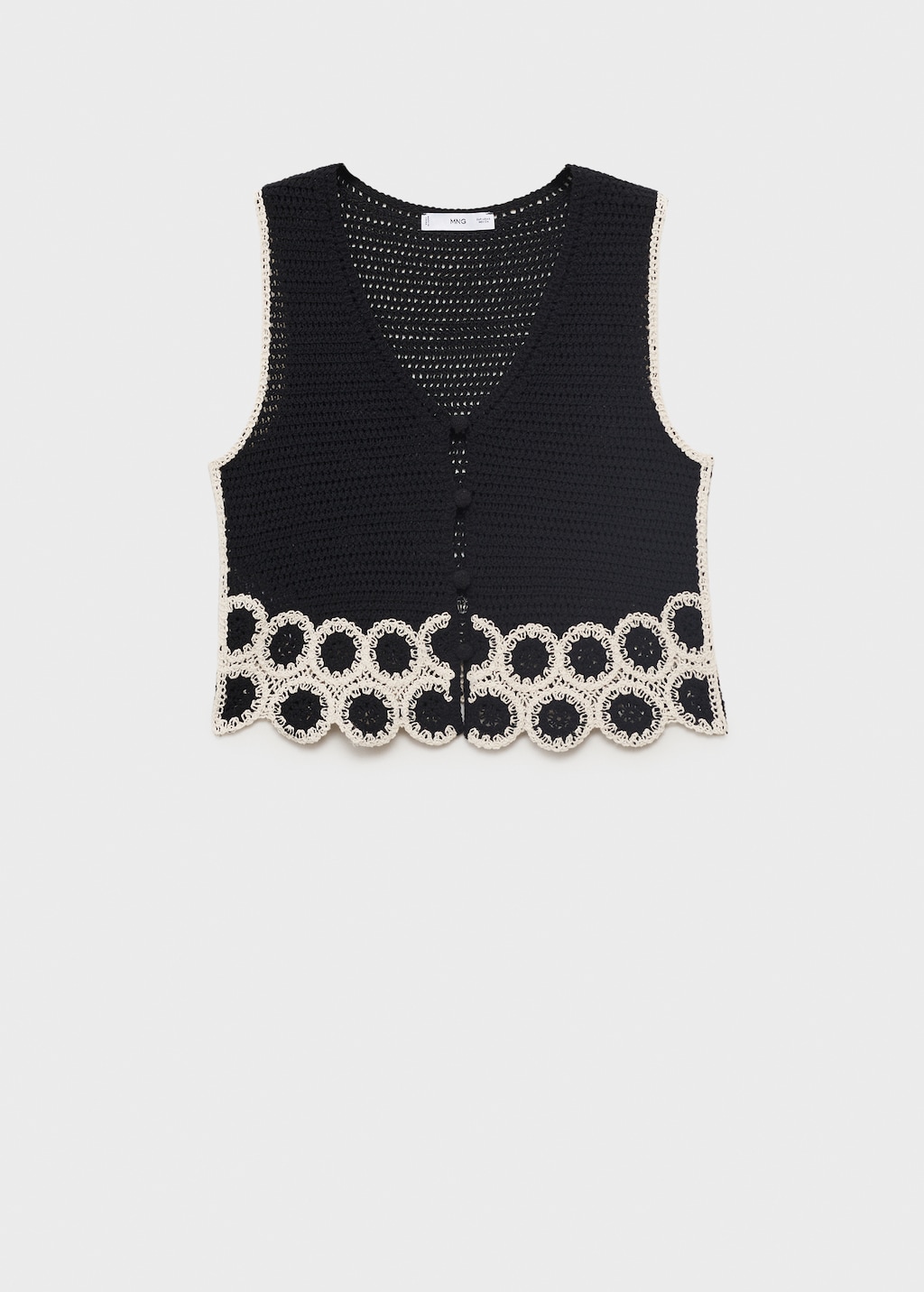 Circular-print crochet vest - Women | MANGO USA Circular-print crochet vest - Women | MANGO USA