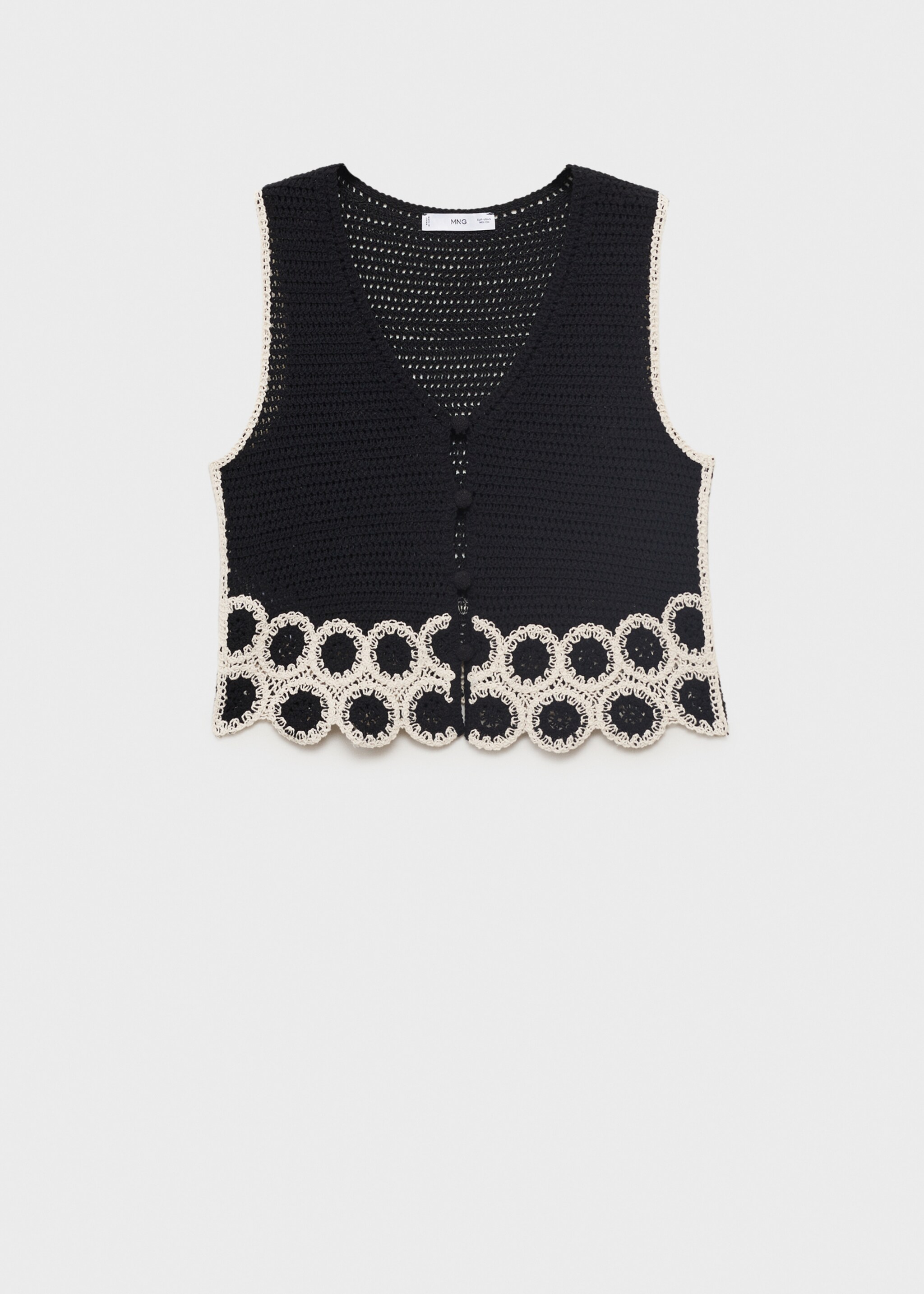 Circular-print crochet waistcoat - Article without model