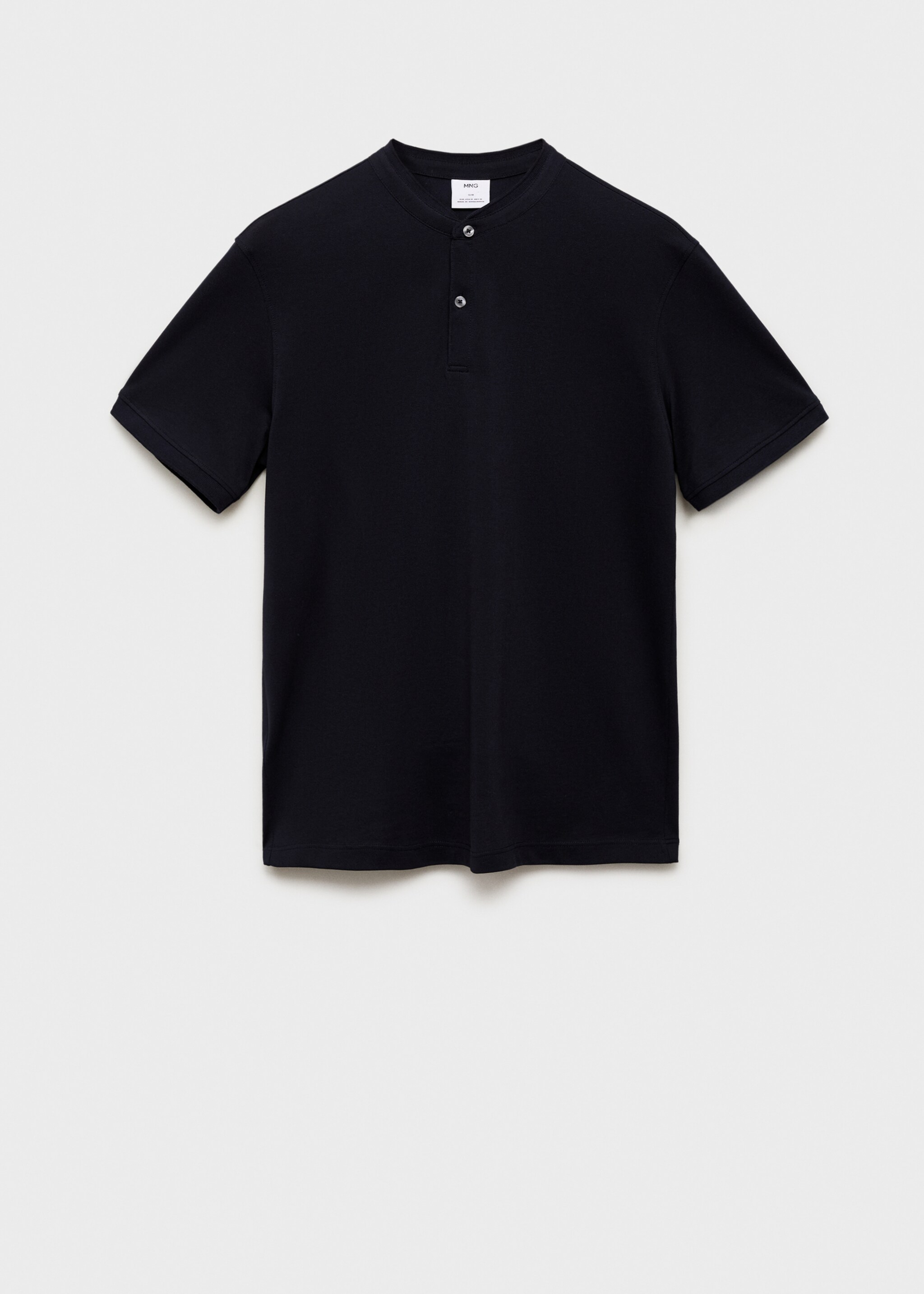 Mao collar cotton polo - Article without model