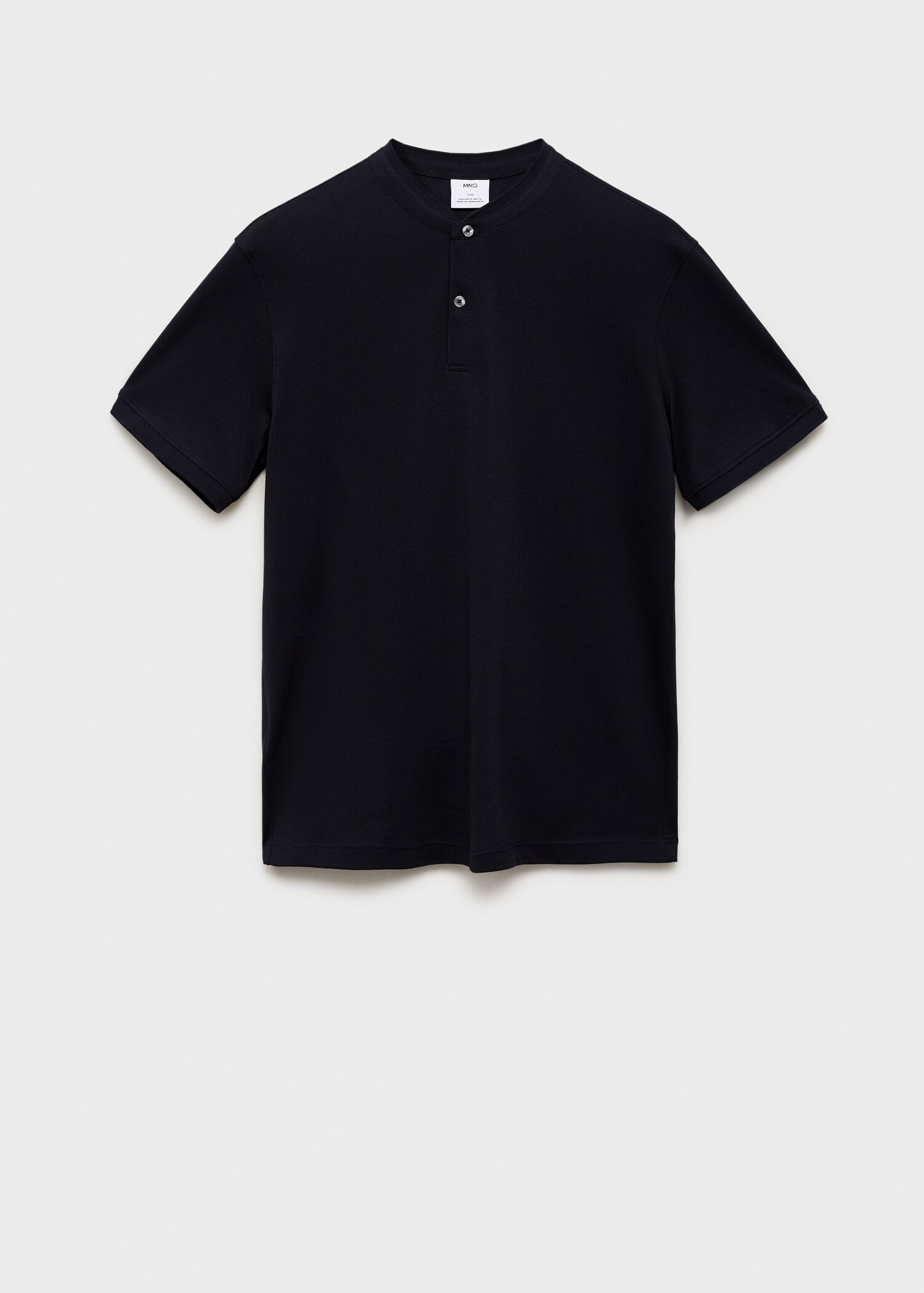 Mao collar cotton polo - Article without model