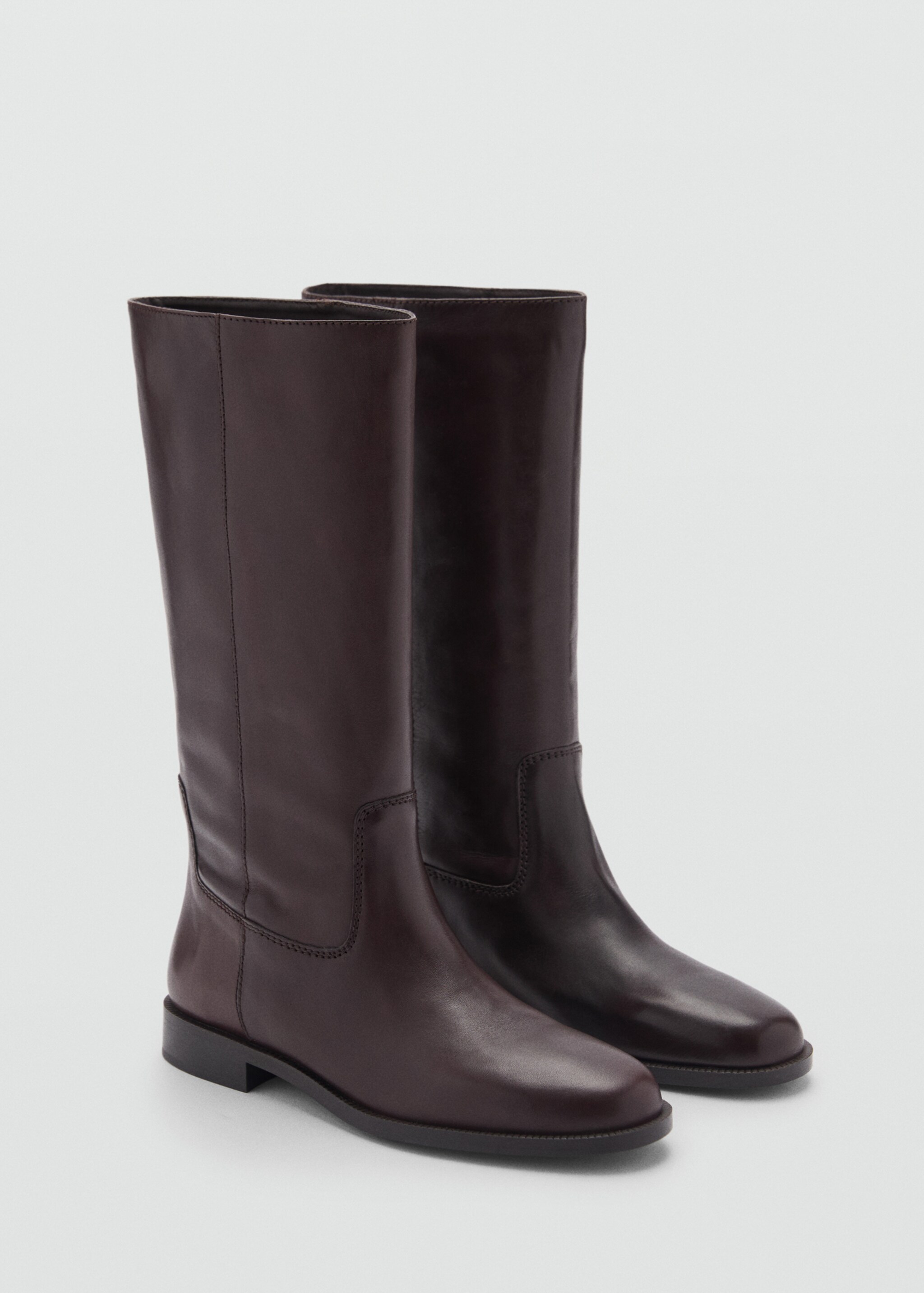 Knee-high leather boots - Medium plane